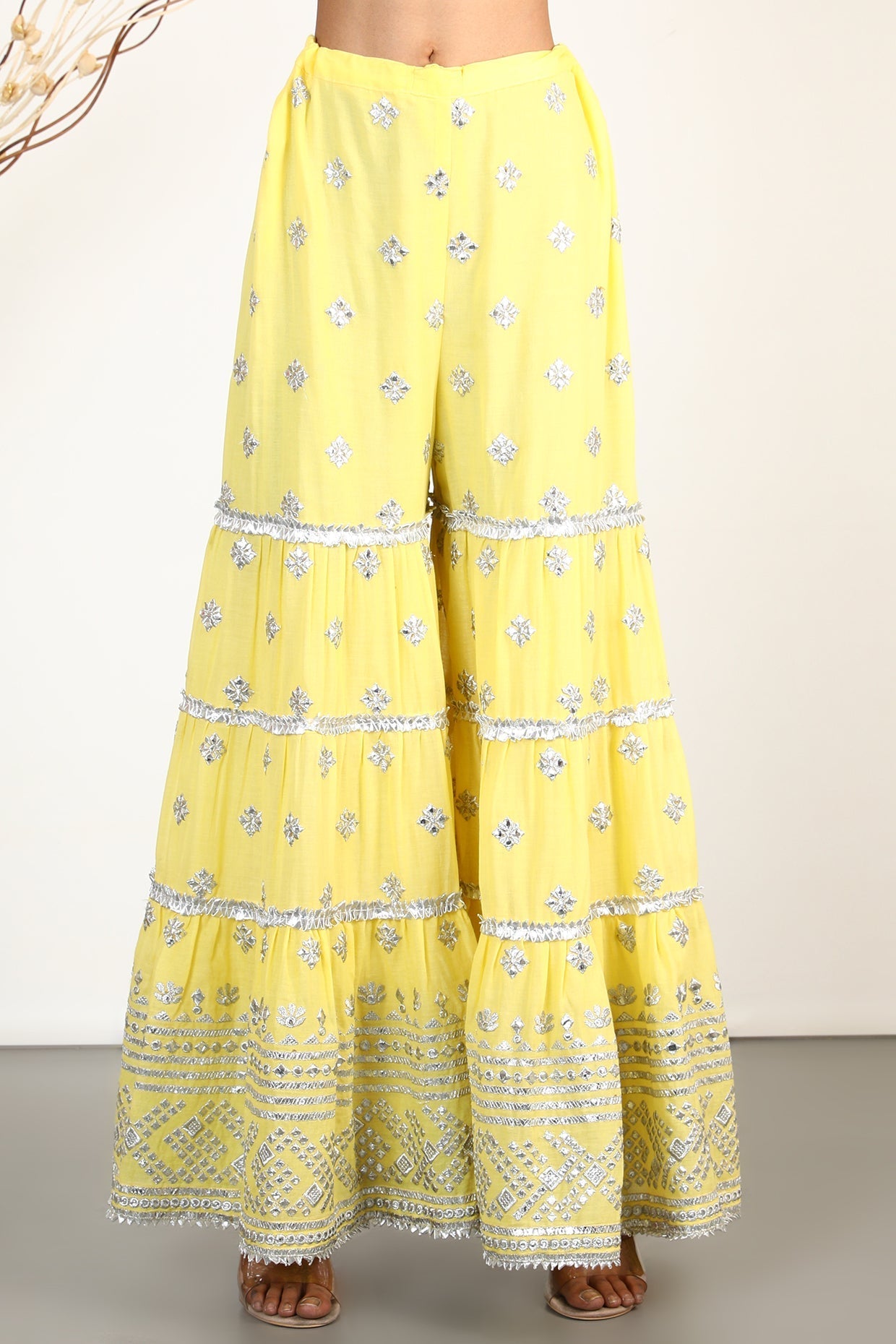 Women's Designer Chand Yellow Short Kurta Set | Gopi Vaid