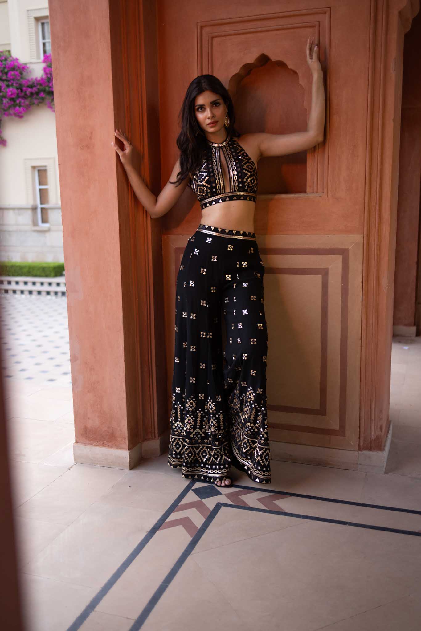Diana Penty in Black Jiya Co-ord Set- front view