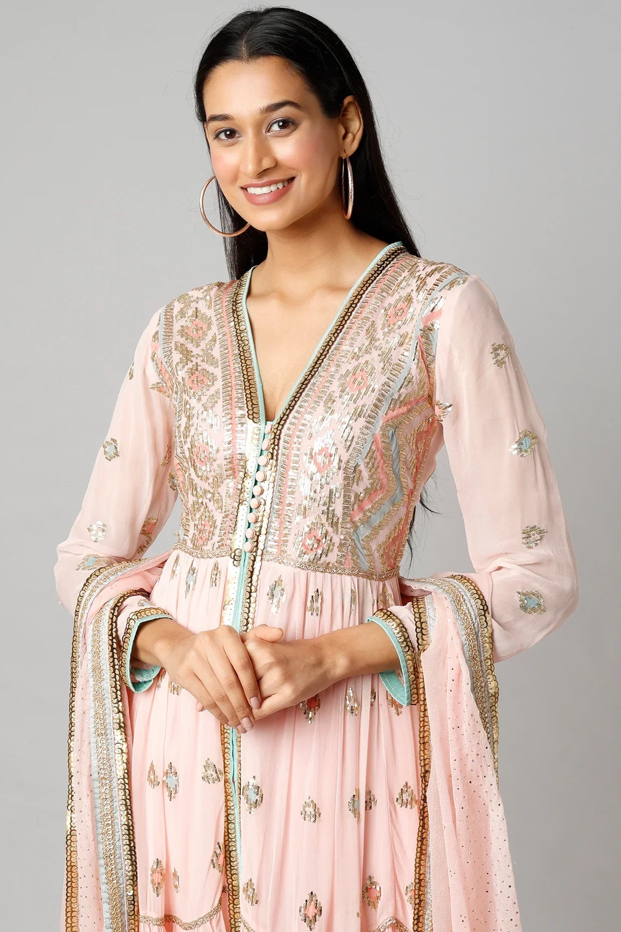 Women's Designer Aziza Tiered AG set | Gopi Vaid
