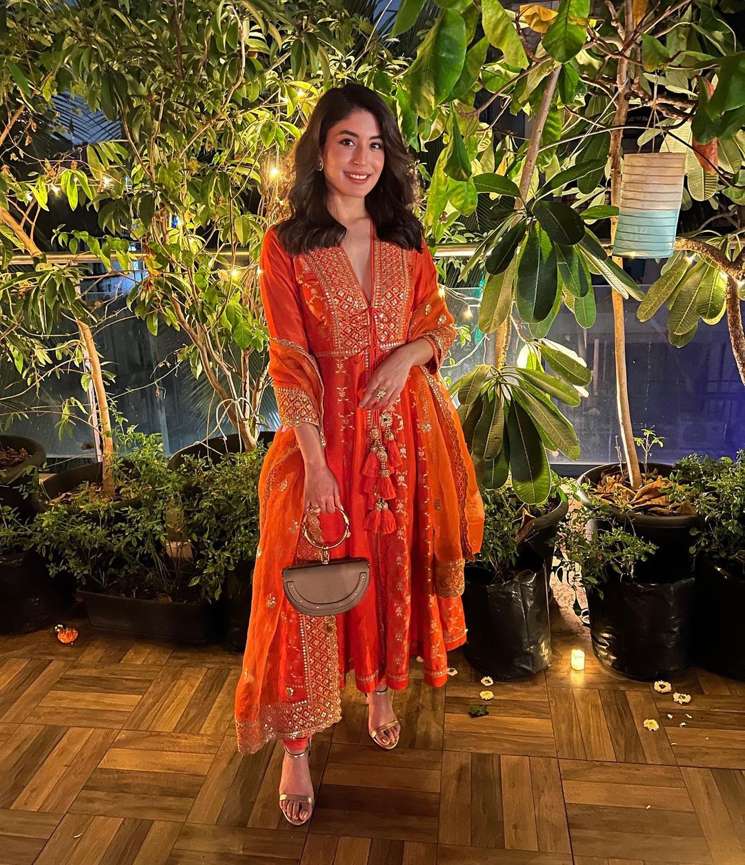 Orange Marigold Brocade FO Set- front view