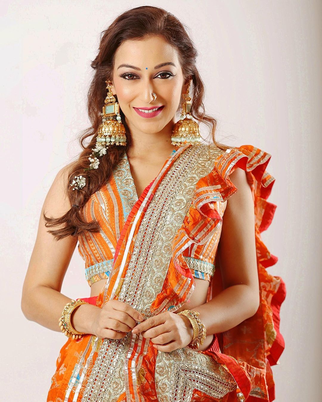 Marigold Garden Ruffle Saree