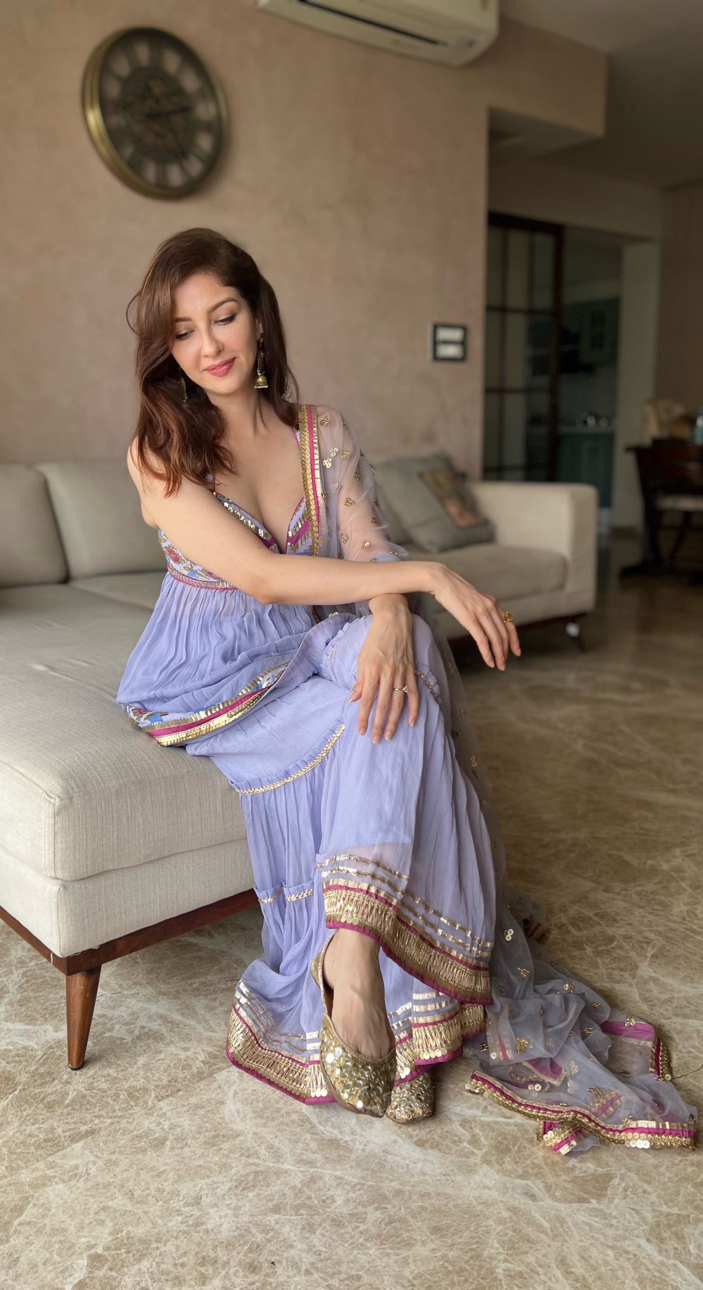Saumya Tandon in Nadia Sweetheart peplum with sharara