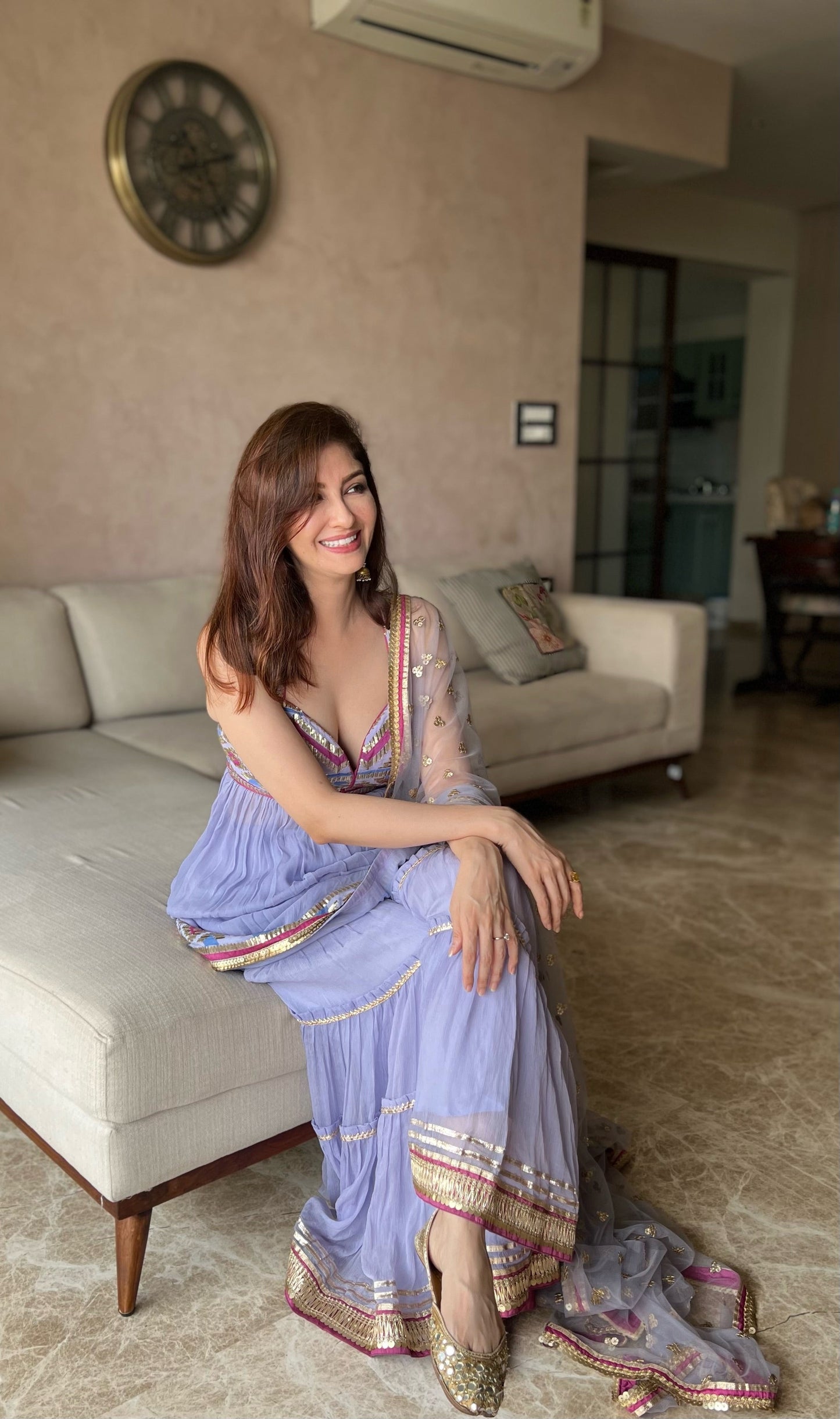 Saumya Tandon in Nadia Sweetheart peplum with sharara