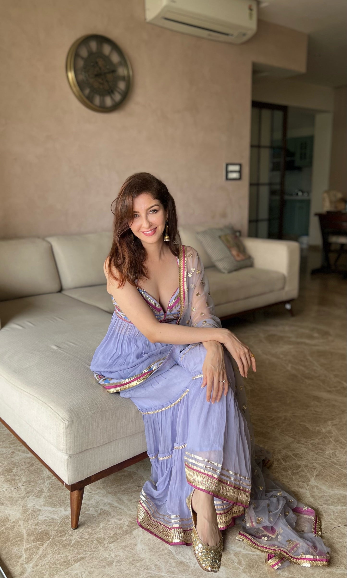 Saumya Tandon in Nadia Sweetheart peplum with sharara