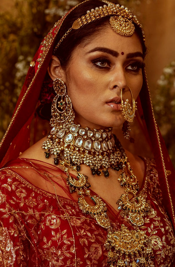 Maroon Scallop Embroidered Lehenga Set