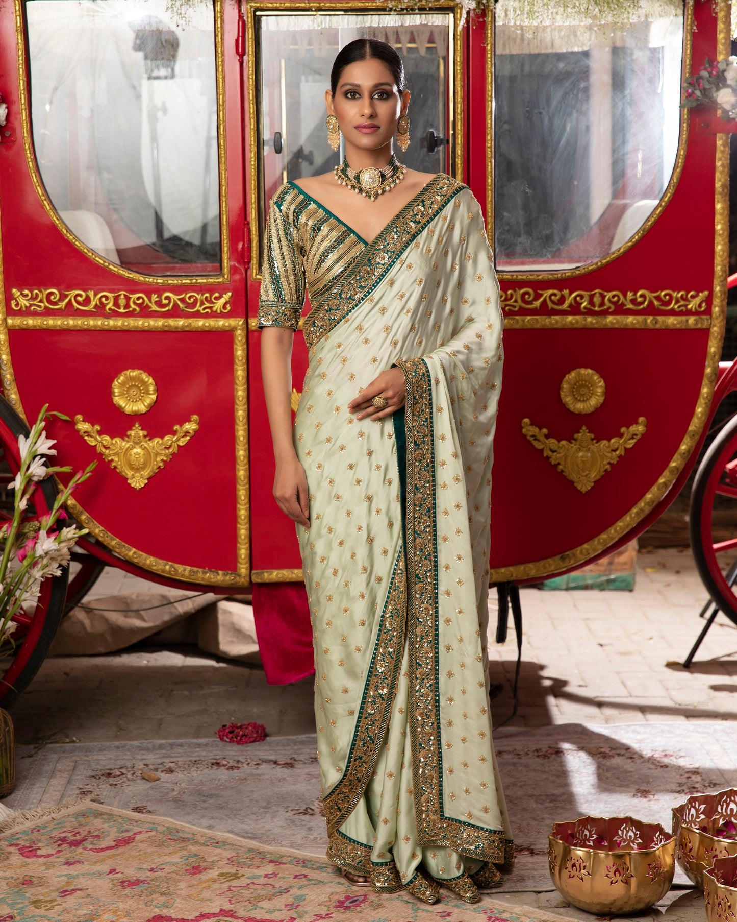 Sea Green Saree