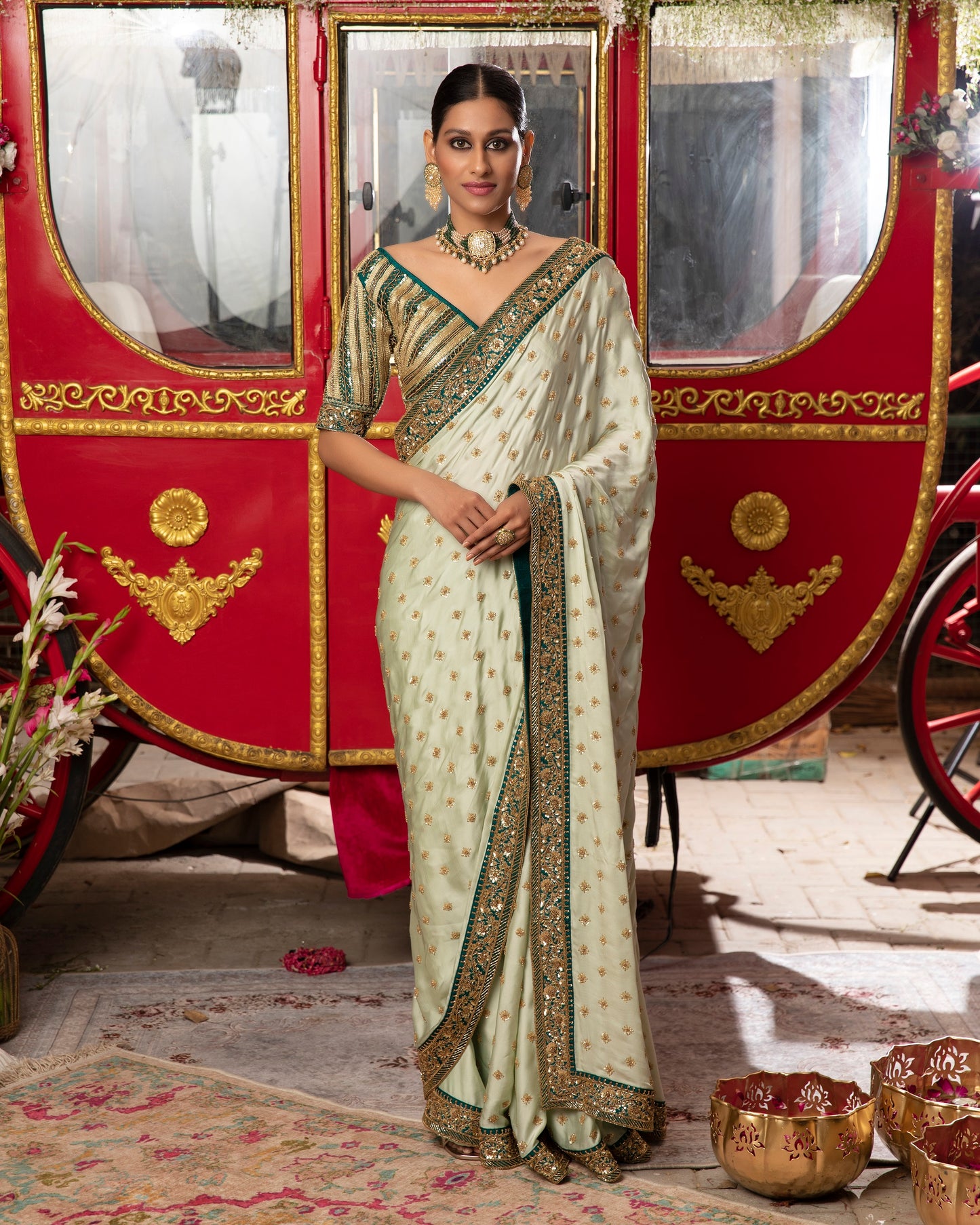 Sea Green Saree