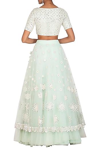 Mint Green Lehenga Comes With Blouse & Dupatta