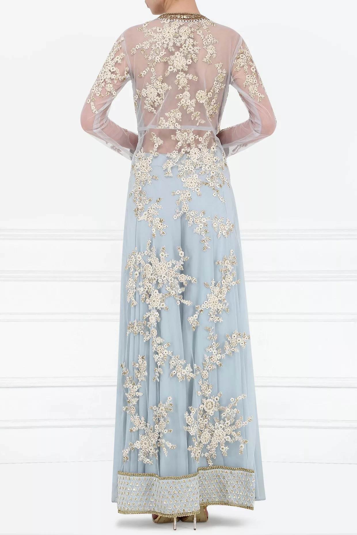 Light Blue jacket sharara set