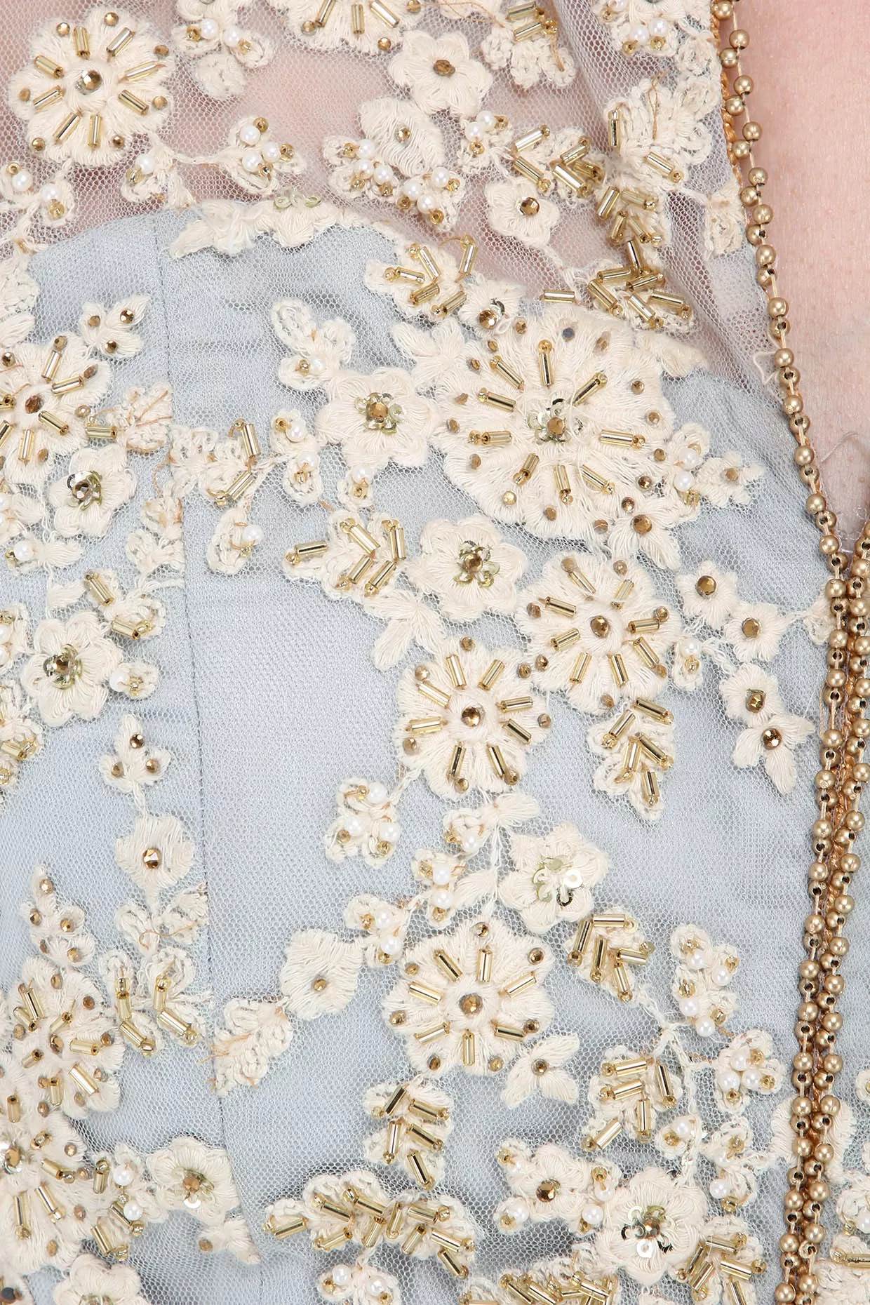 Light Blue jacket sharara set