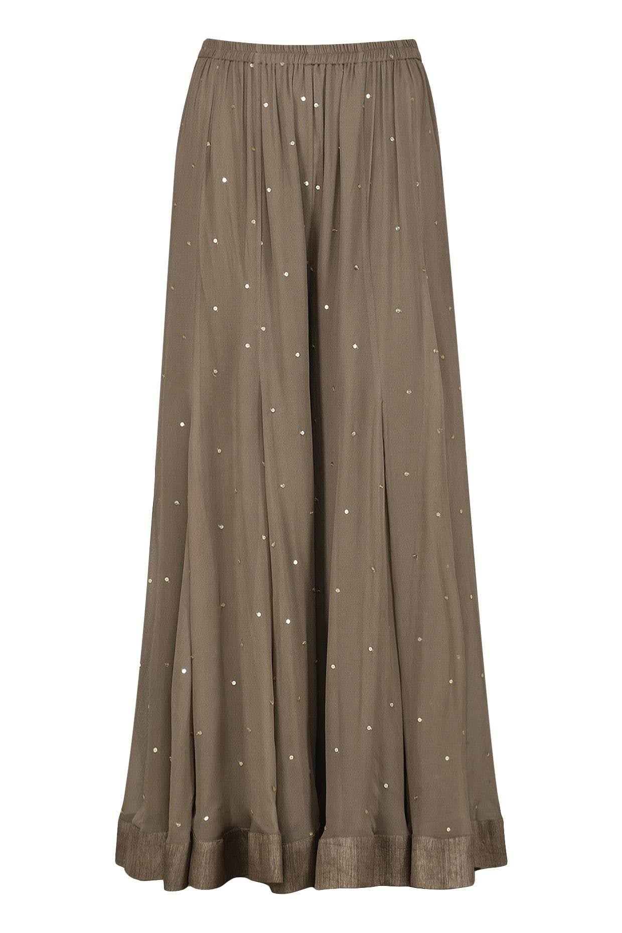 Brown Kurta With Gharara & Dupatta Set