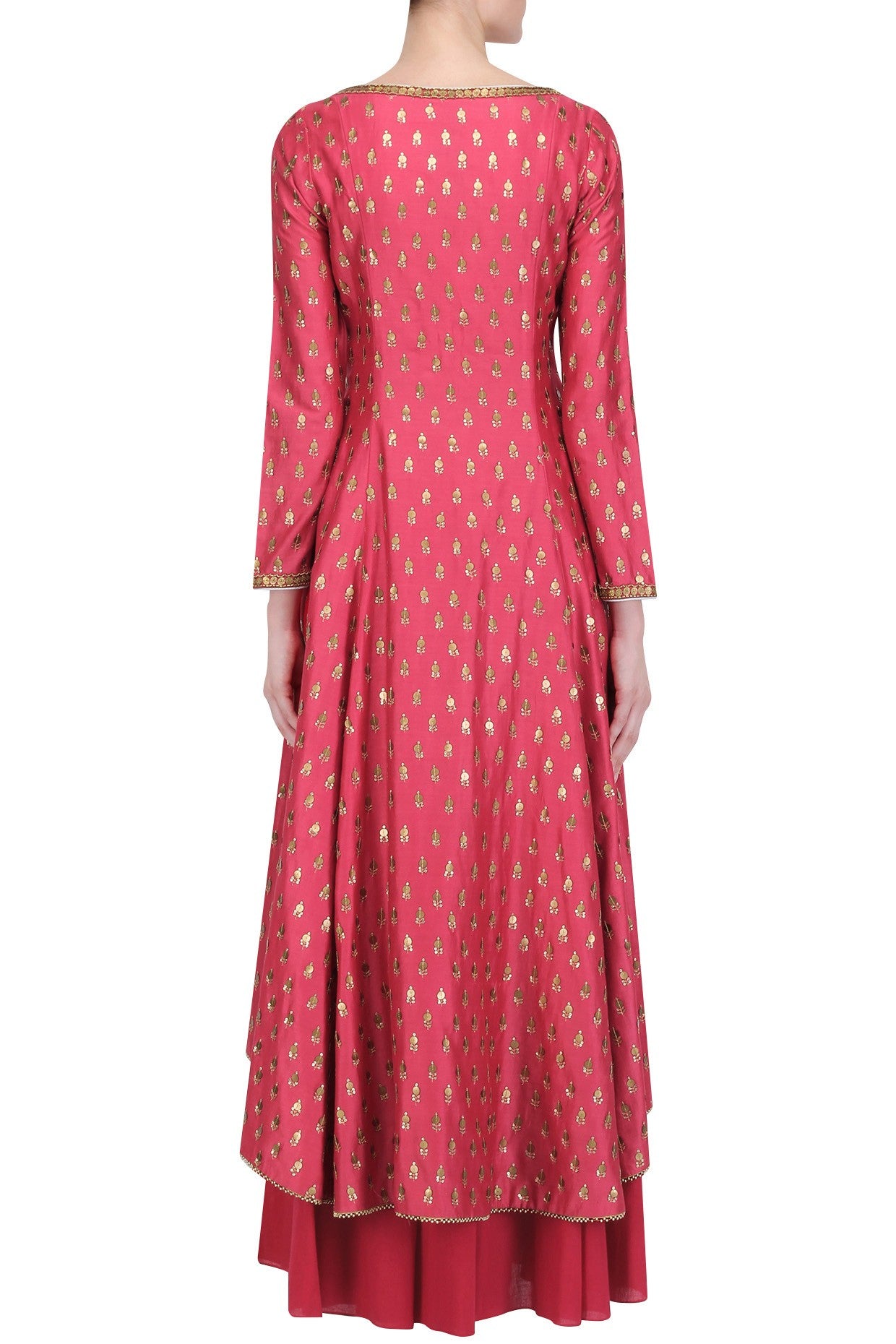 Pink Chanderi Kurta & Sharara With Dupatta