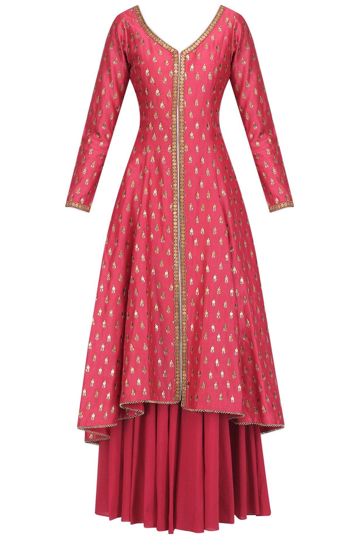 Pink Chanderi Kurta & Sharara With Dupatta
