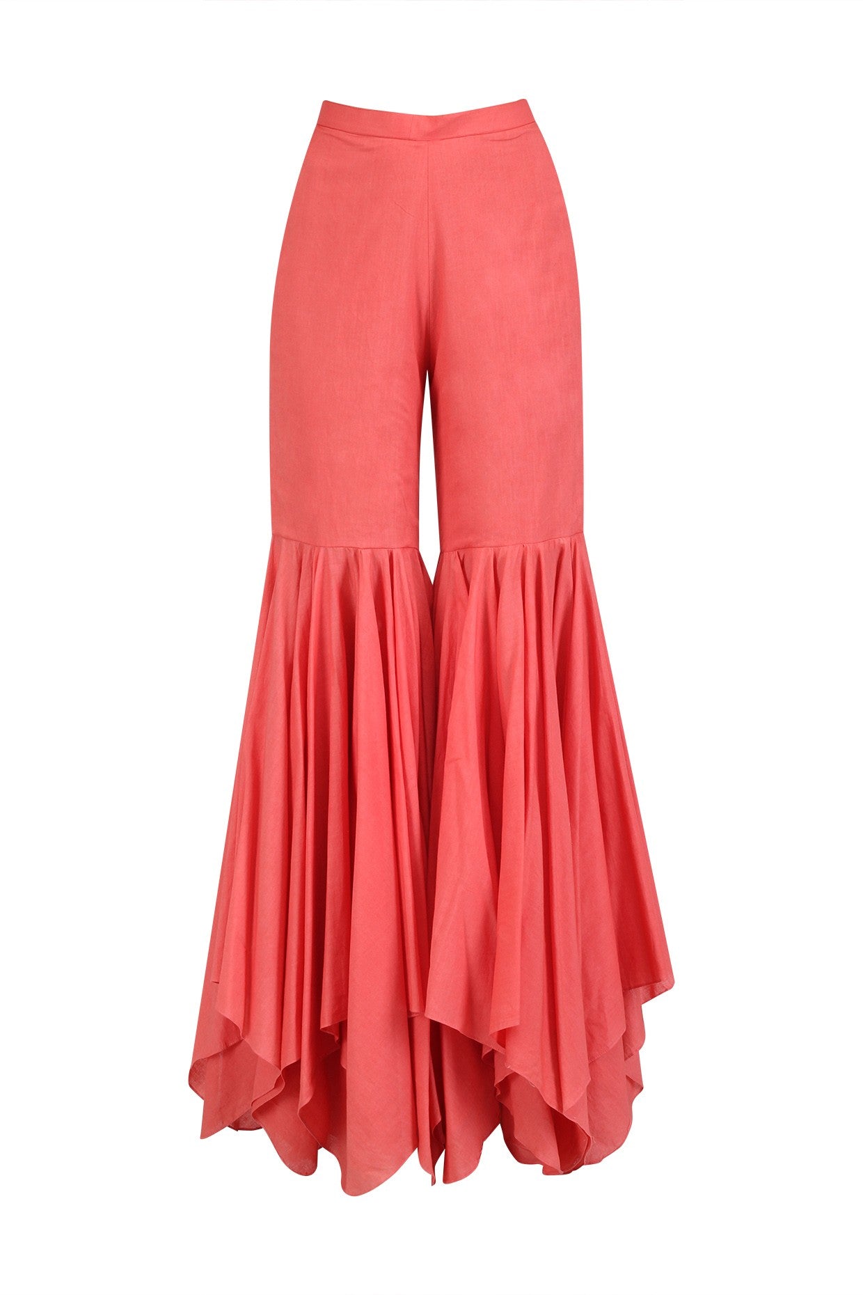 Peach Chanderi Kurta & Gharara With Peach Net Dupatta