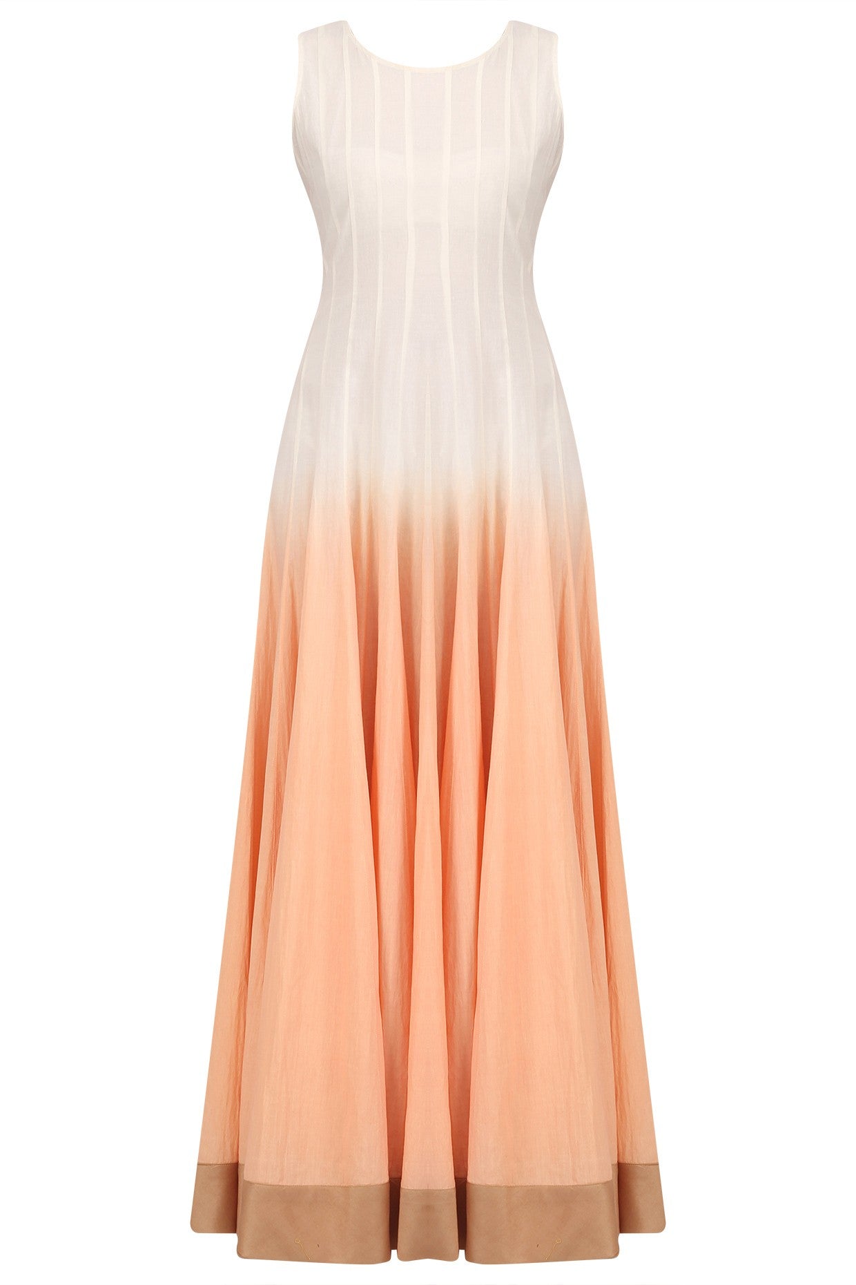 Offwhite Embroidered Jacket With Offwhite & Peach Omre Slip