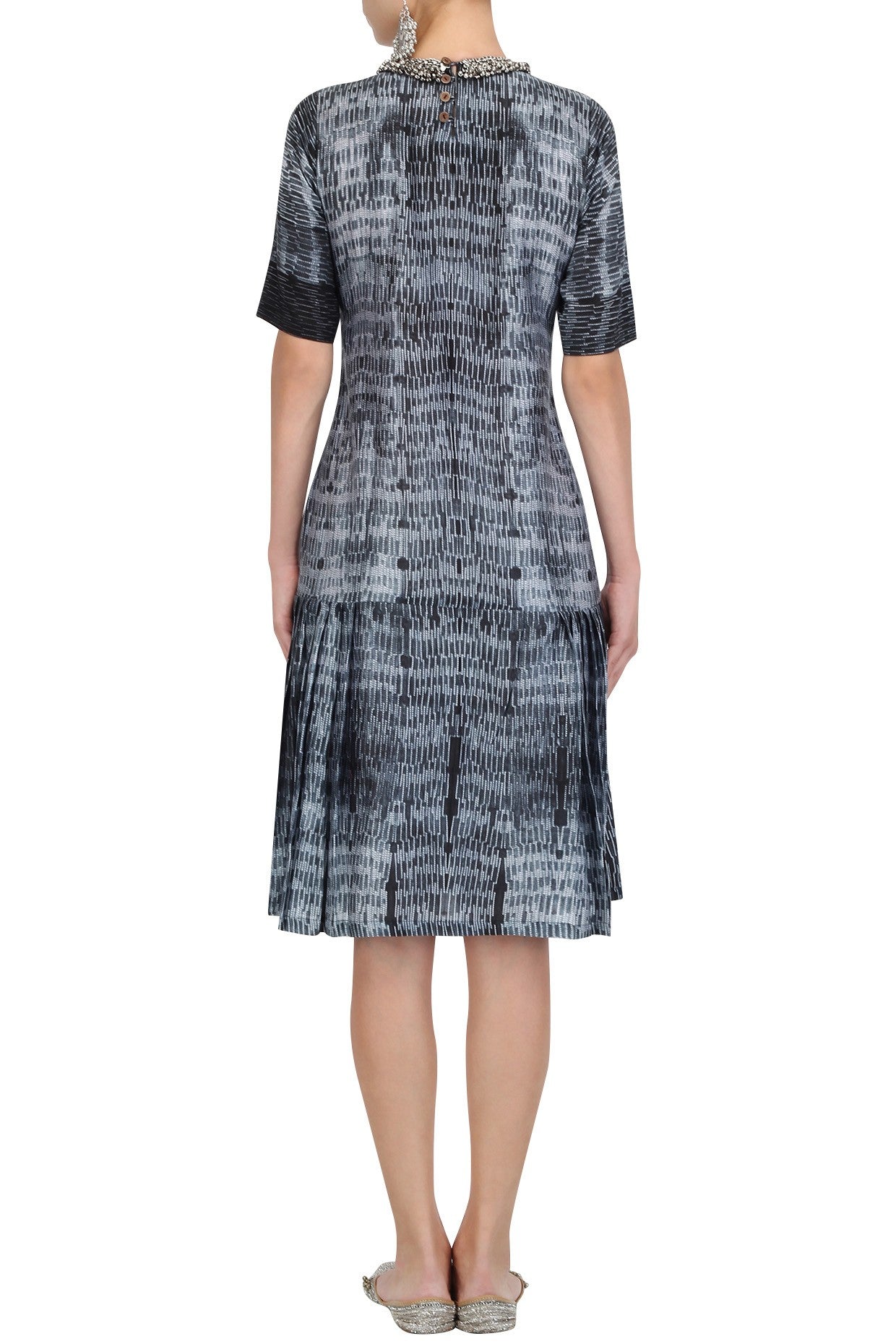 Black & White Pleated Dress