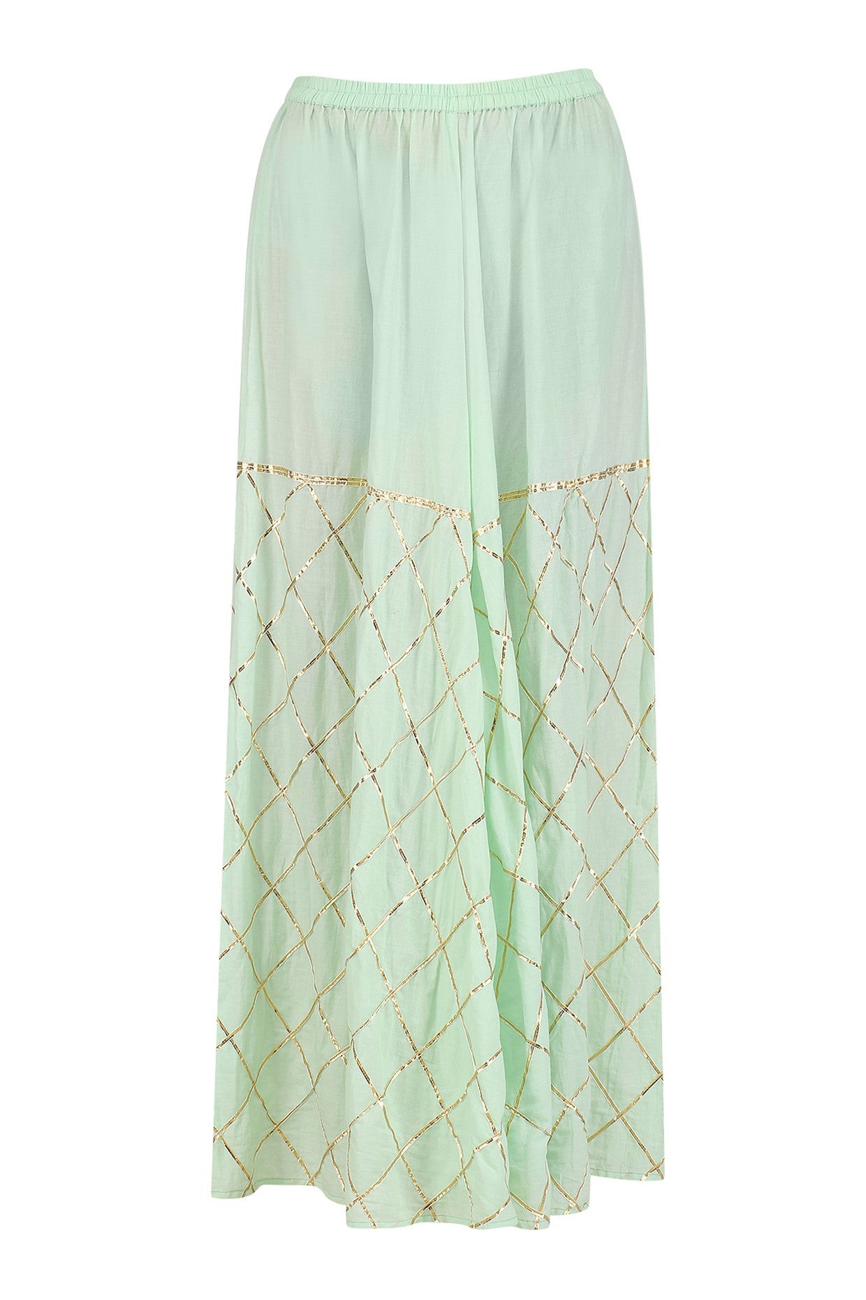 Pista green embroidered kurta With sharara & Pistagreen Dupatta