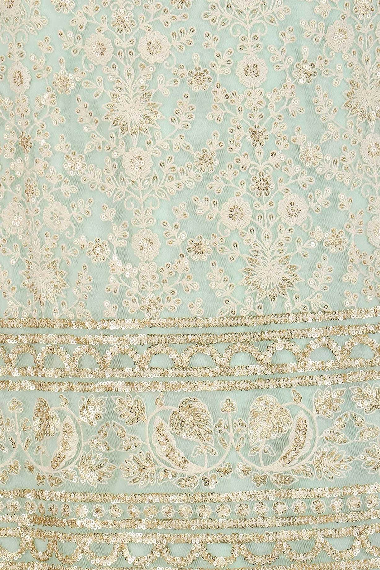 Pista green embroidered kurta With sharara & Pistagreen Dupatta