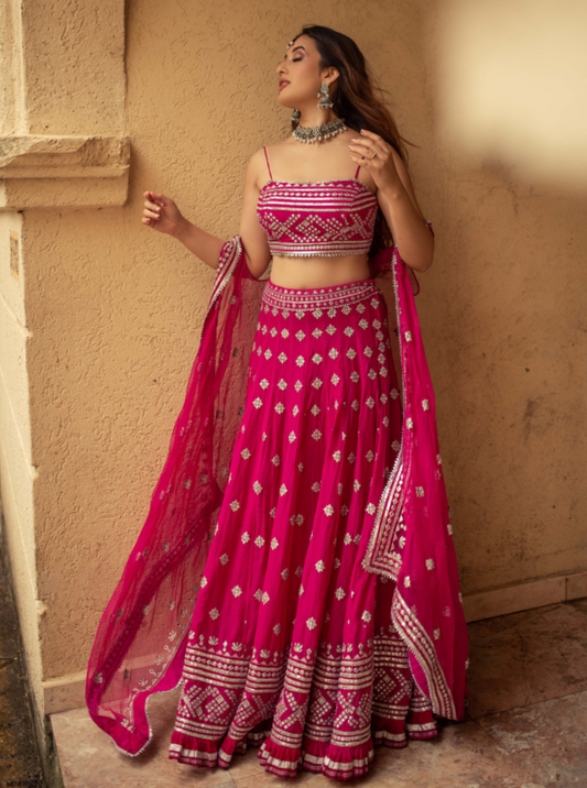 Chand Lehenga Jacket Set / front view