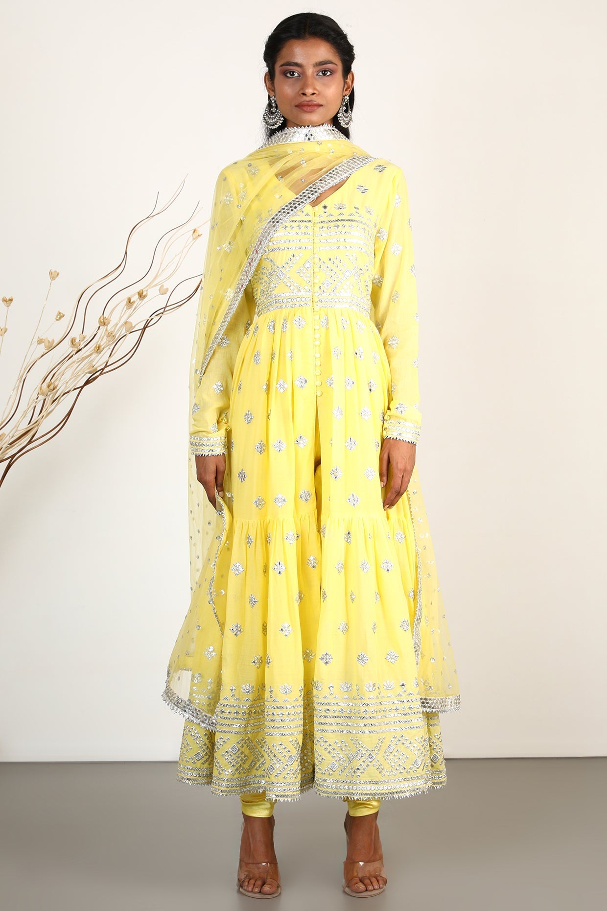 Yellow Chand Tiered AG Set- front view