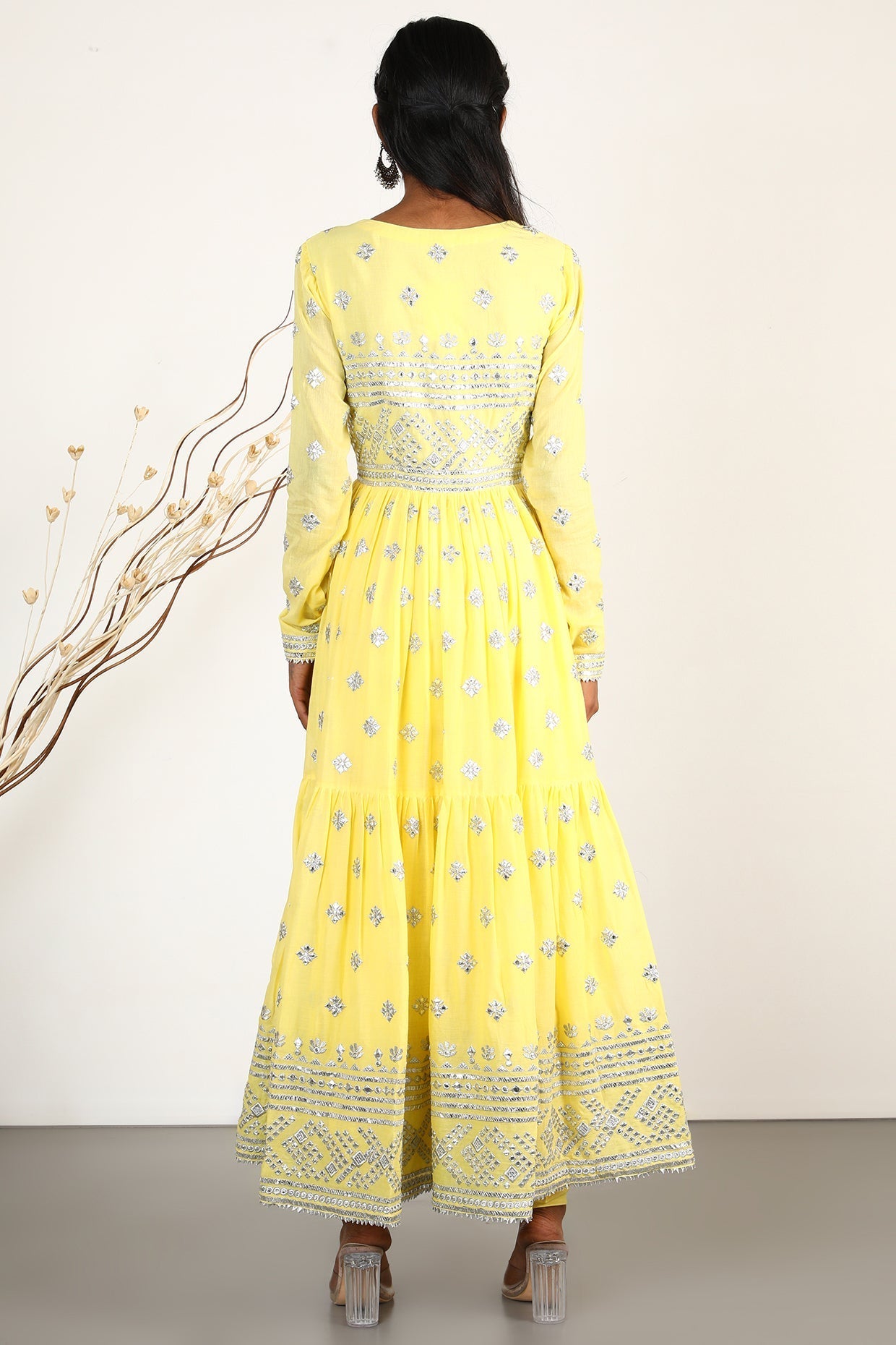 Yellow Chand Tiered AG Set- back view