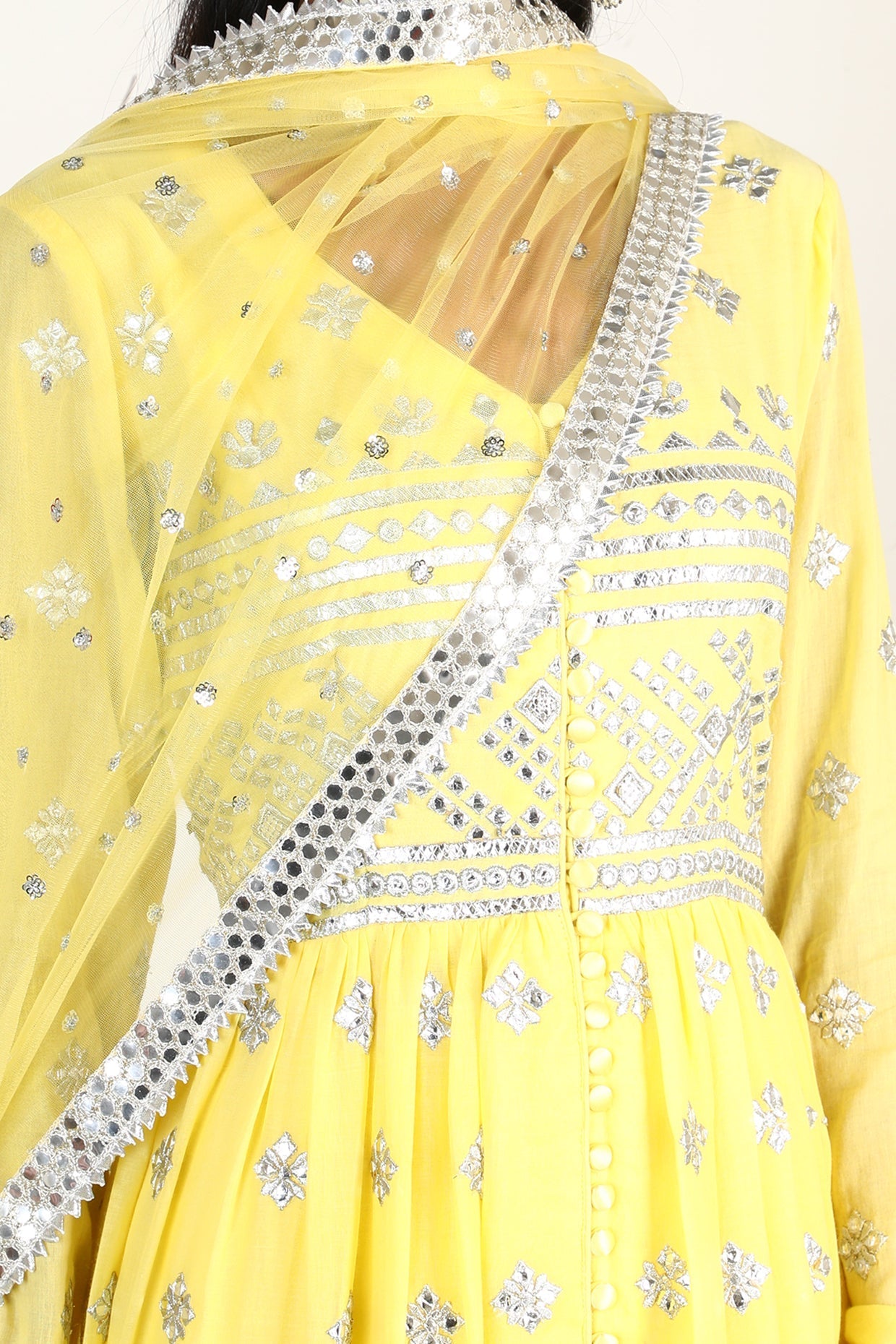 Yellow Chand Tiered AG Set- close view