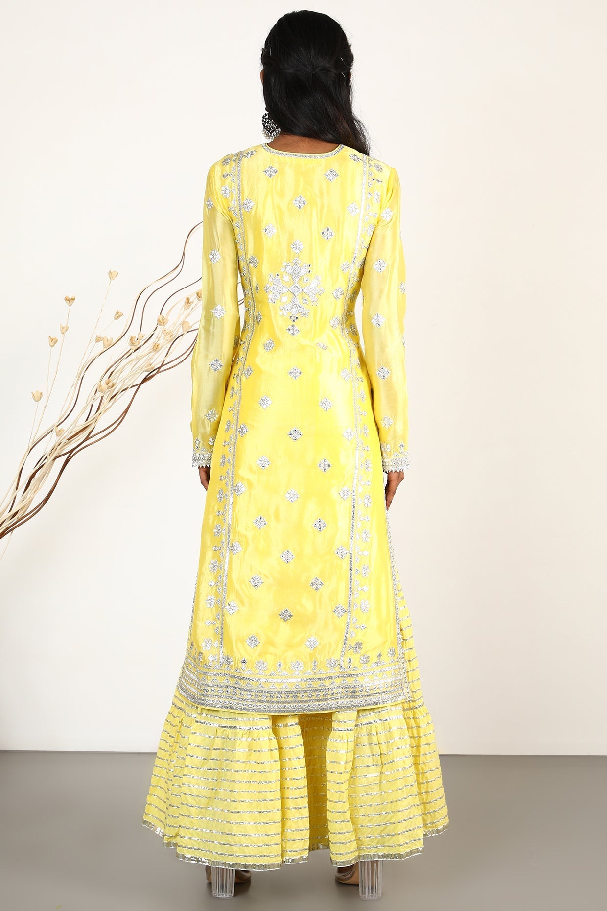 Yellow Chand Tunic Set- back view