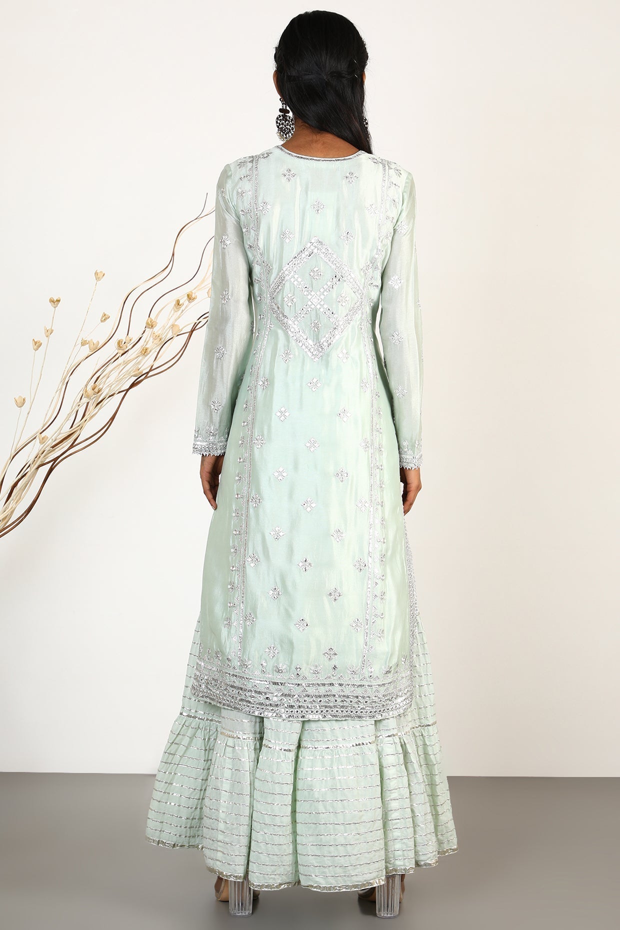 Light green Chand Tunic Set- back view