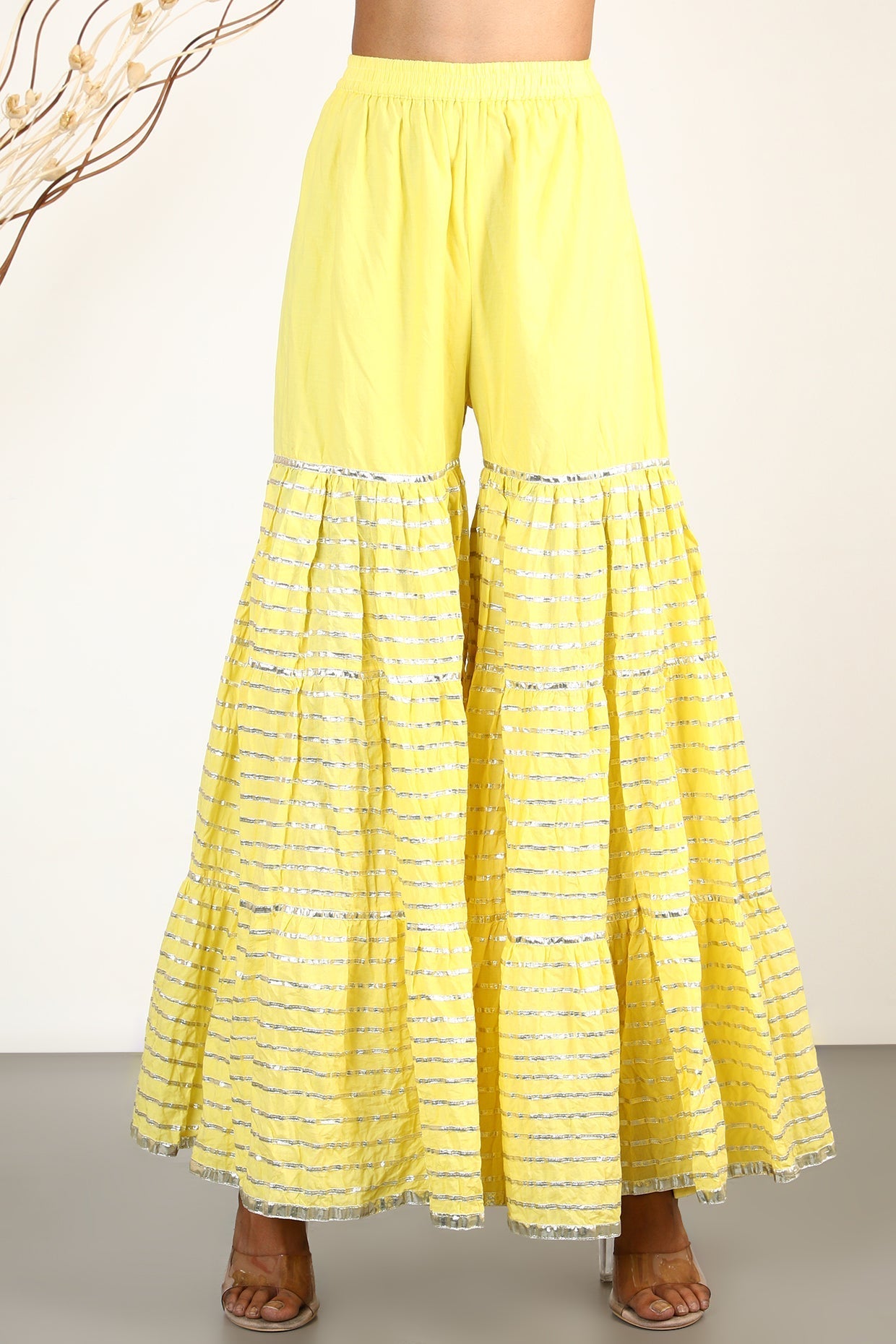 Yellow Chand Tunic Set- close view