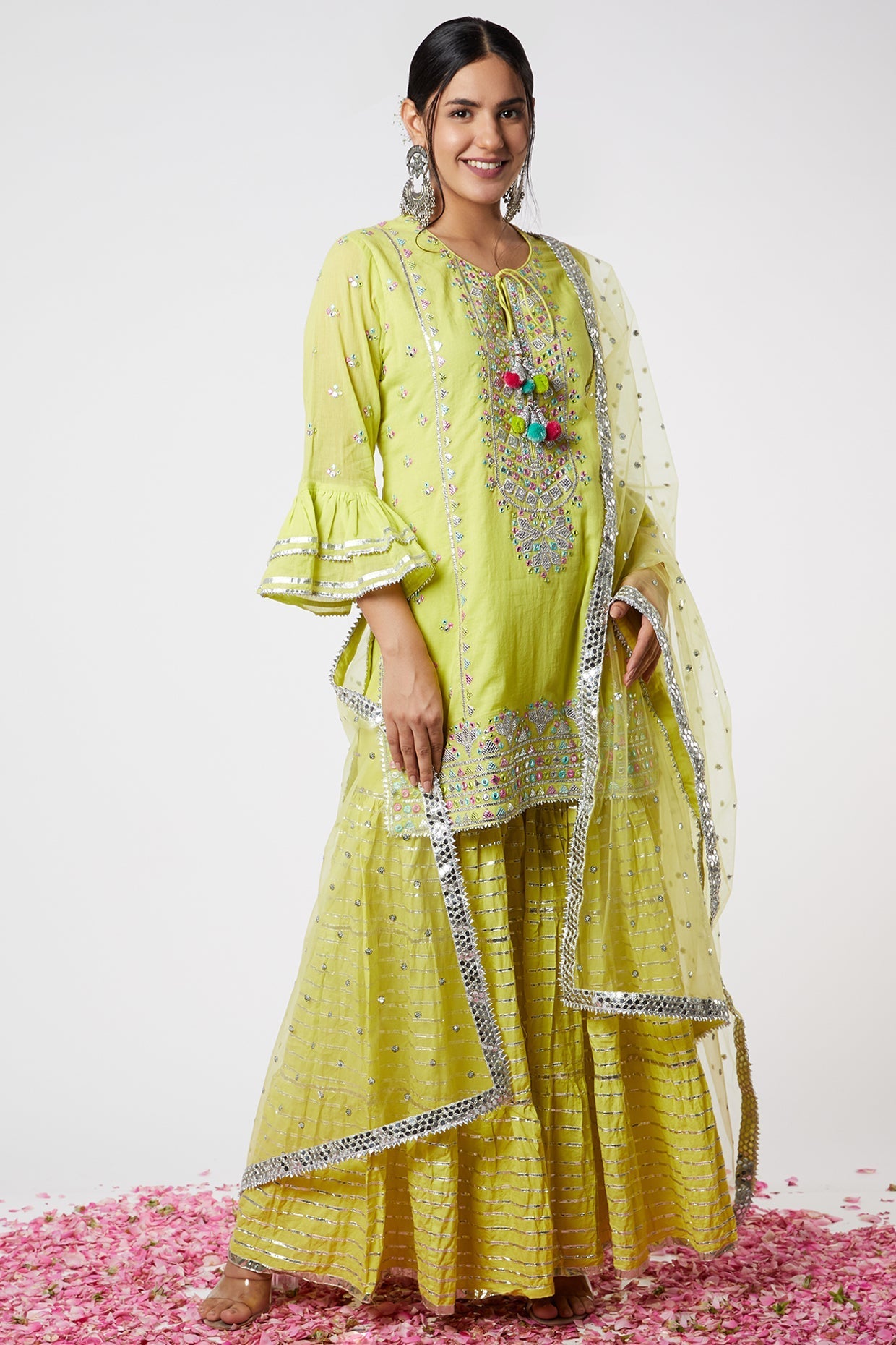 Noor Kurta with Line Sharara Set