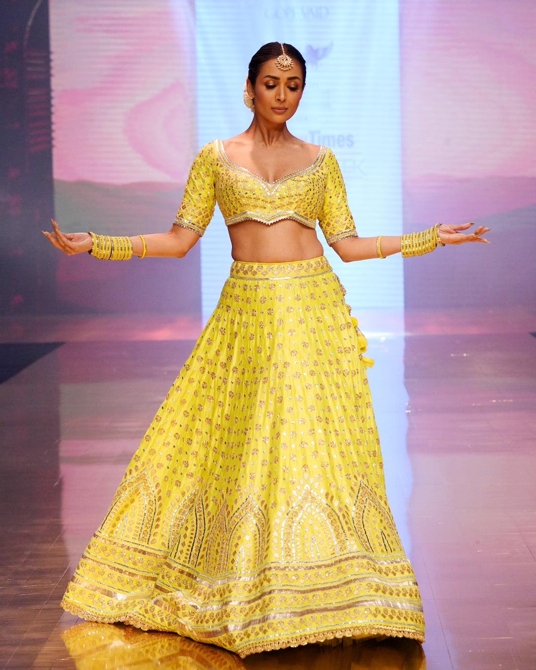 Lime Green Tarini Lehenga Set- front view