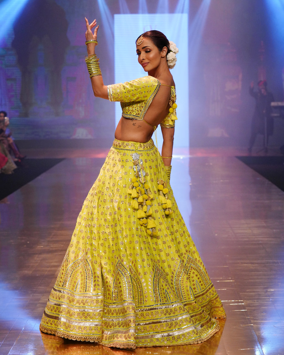 Lime Green Tarini Lehenga Set- side view