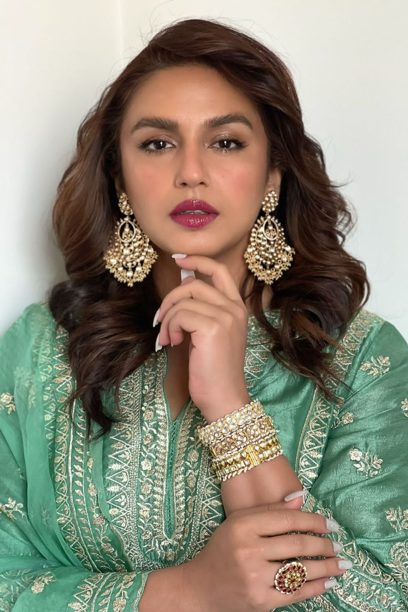 Huma Qureshi New Rati Palazzo Set - close view