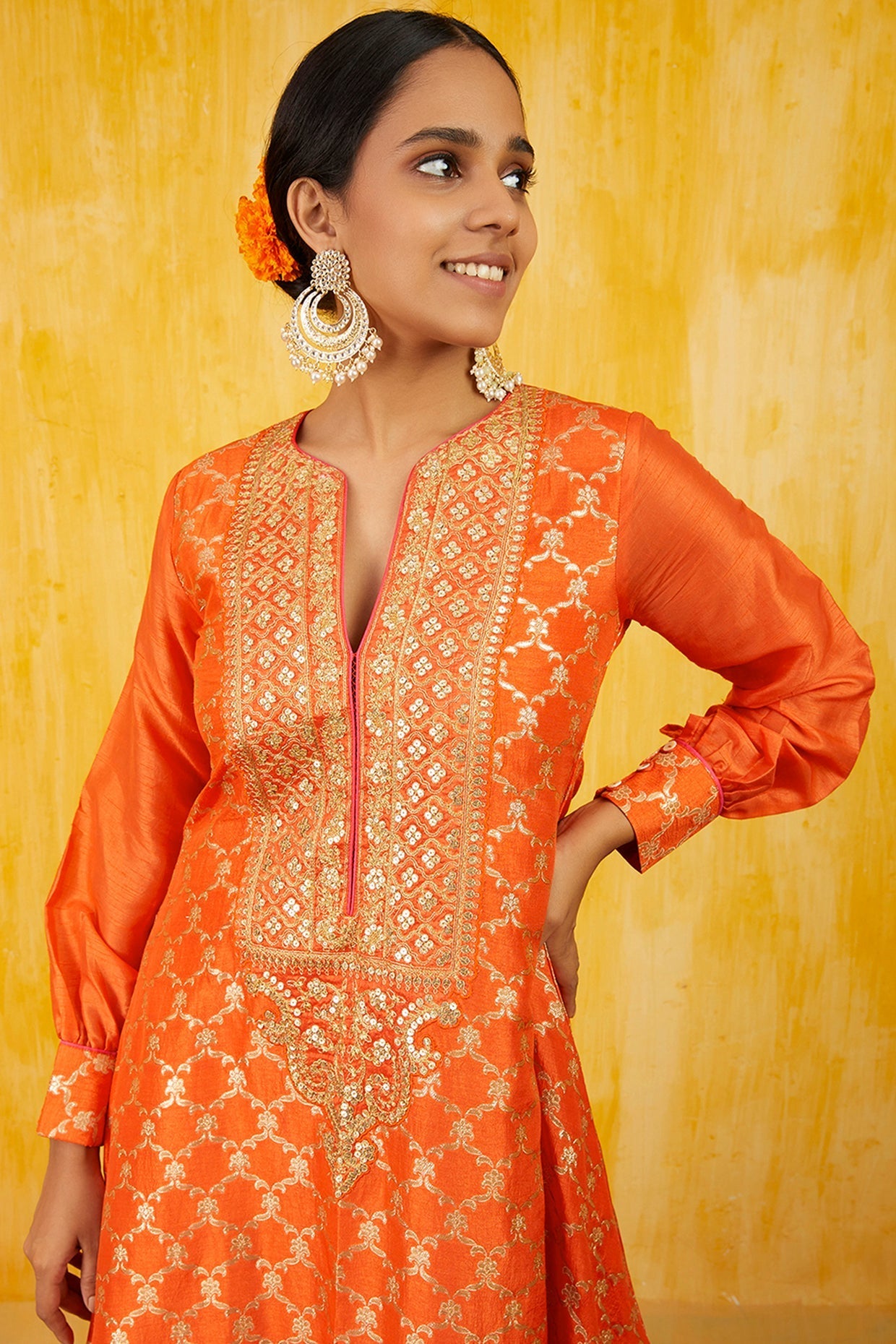 Marigold Marodi Embroidered Kaftan Tunic Set