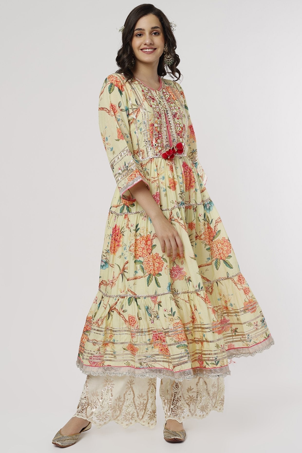 Designer Sun Shine Madhu Tiered Ag Set- front view