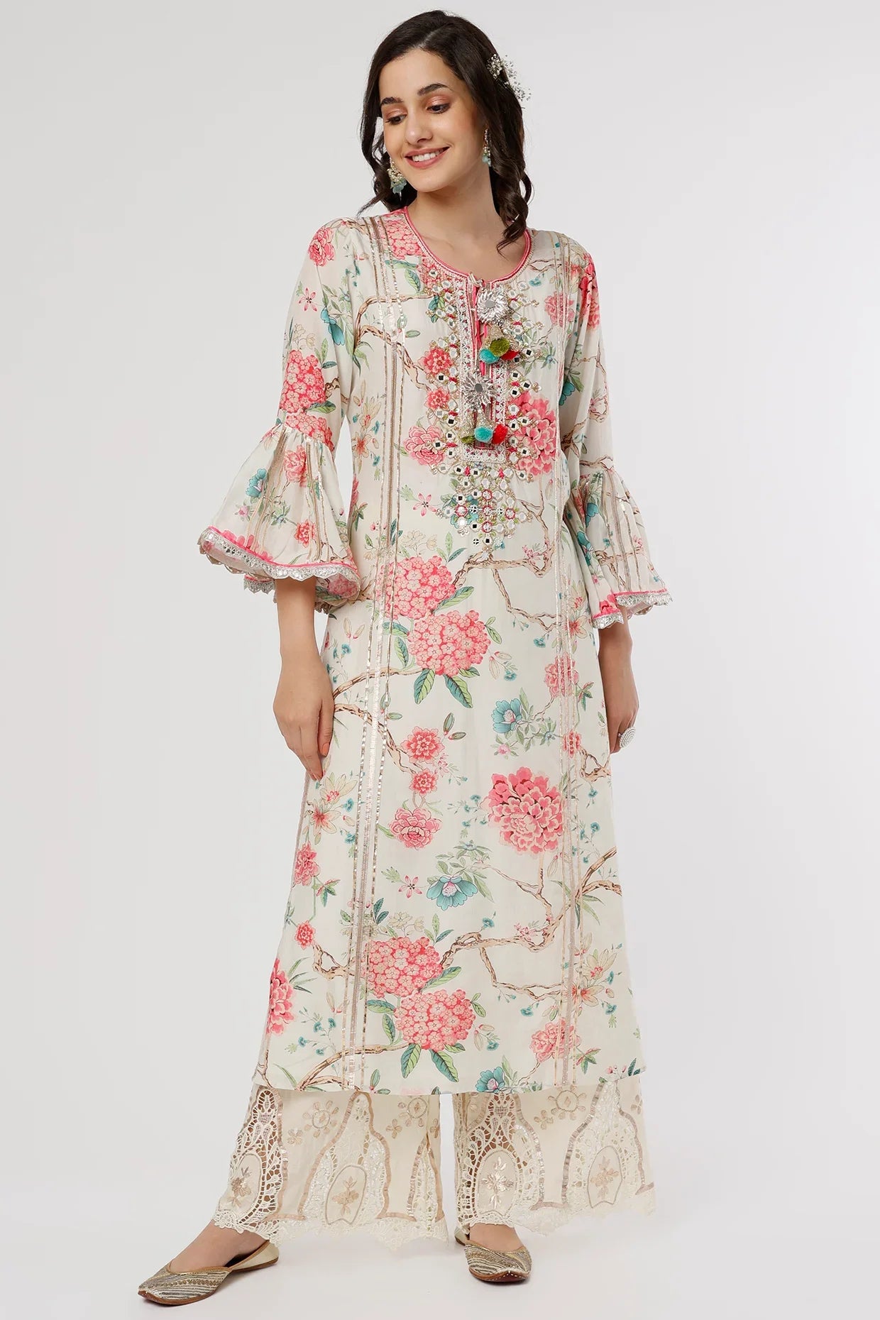 Sameesha Long Kurta With Palazzo