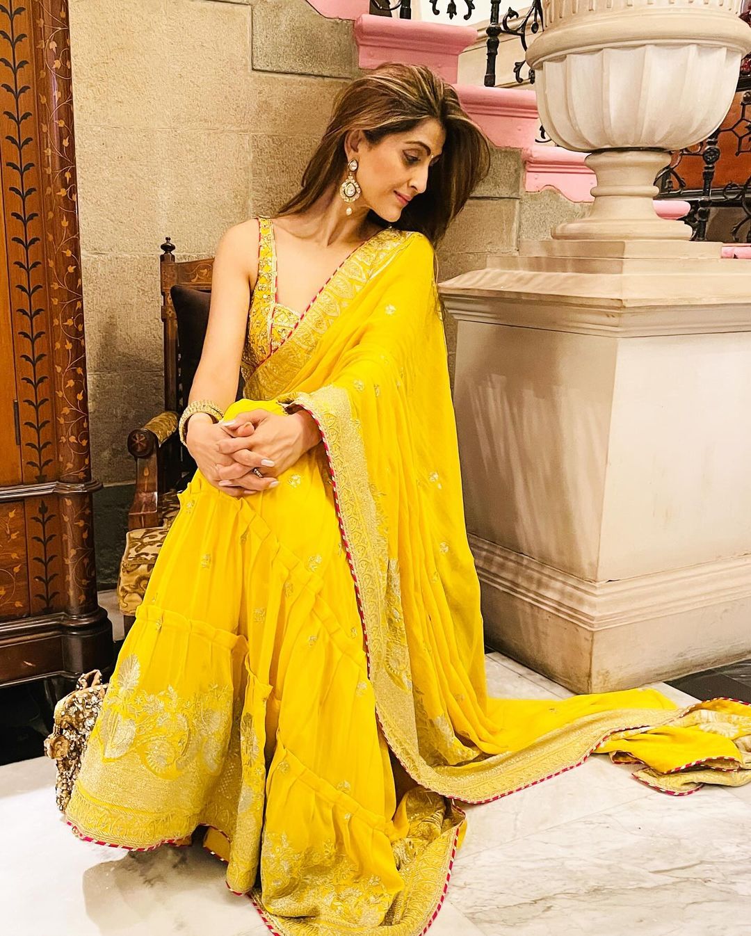 Akanksha Malhotra In Golconda Imroz Saree Set