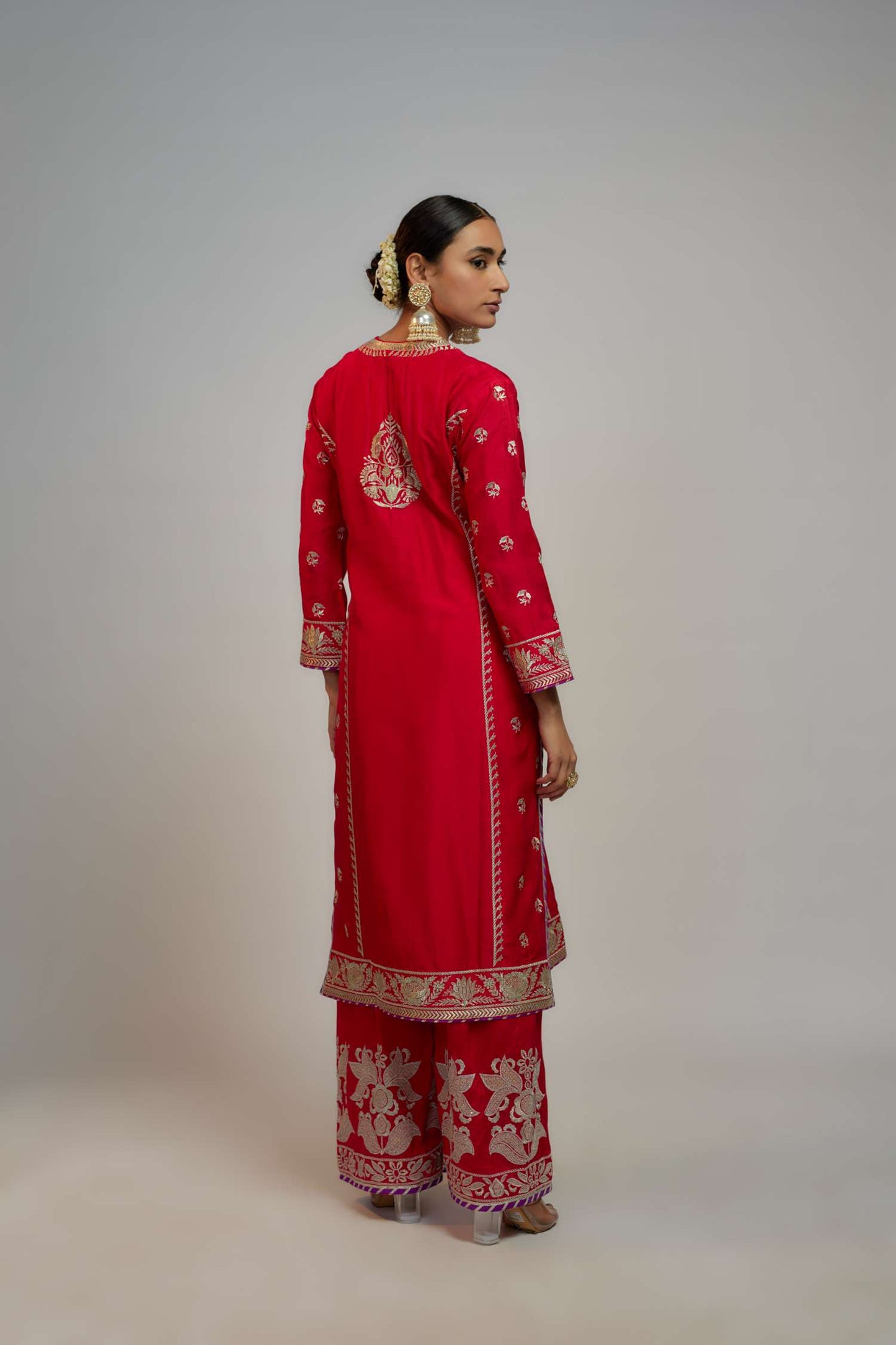 Red Golconda Amaya Palazzo set- back view