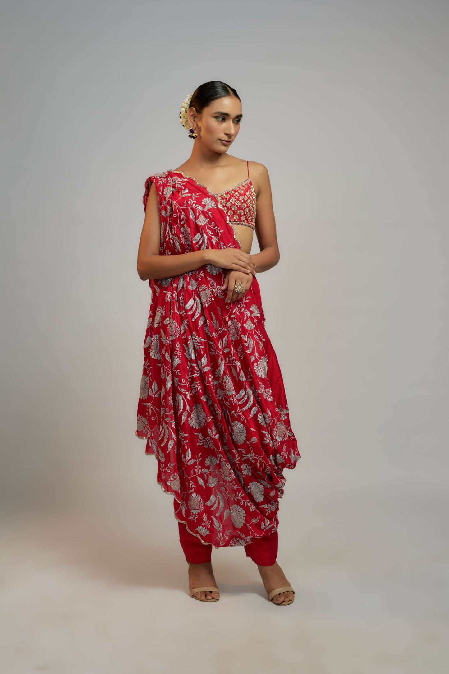 Red Golconda Vanya Pant Set- front view