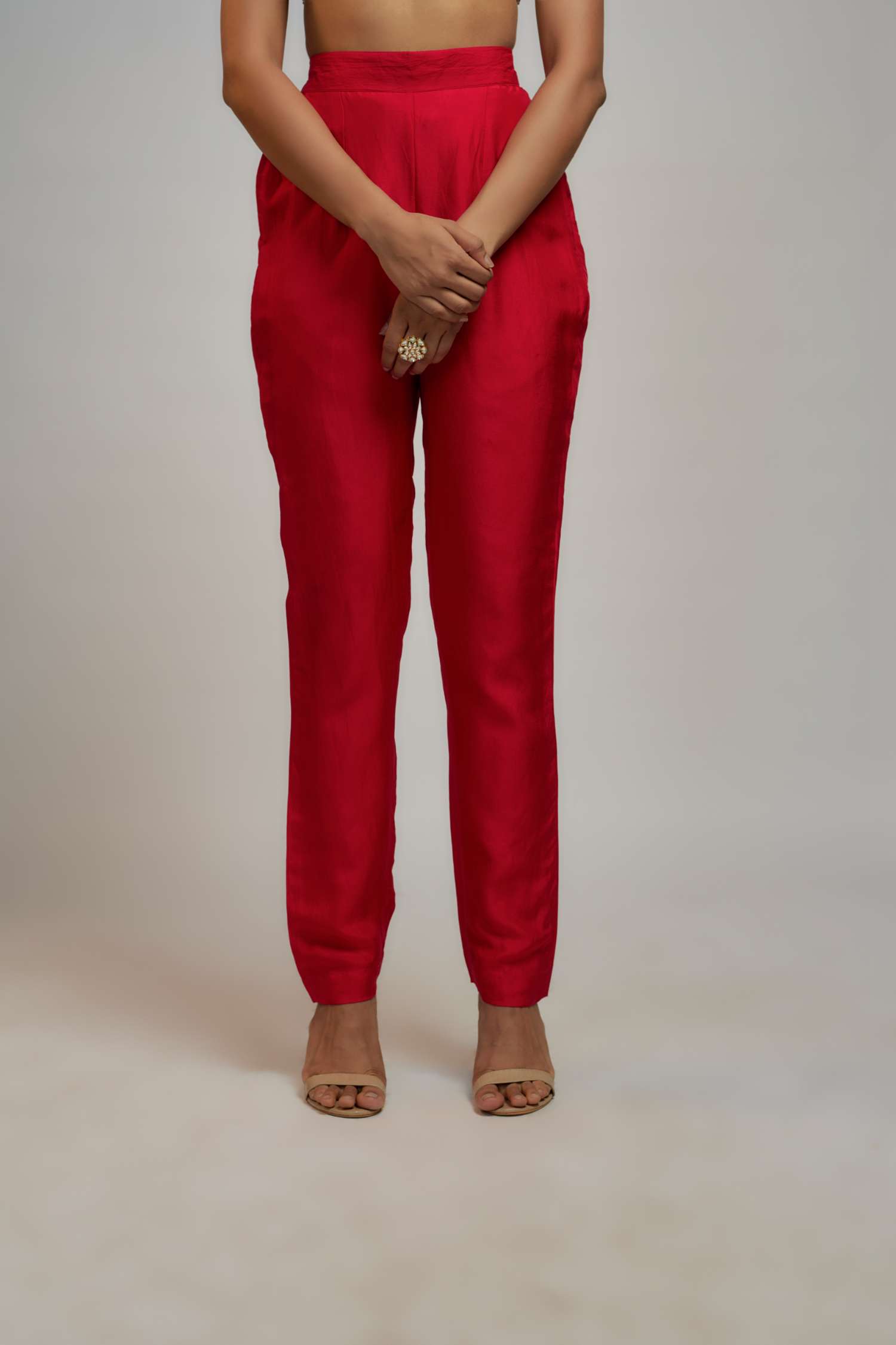 Red Golconda Vanya Pant Set- close view