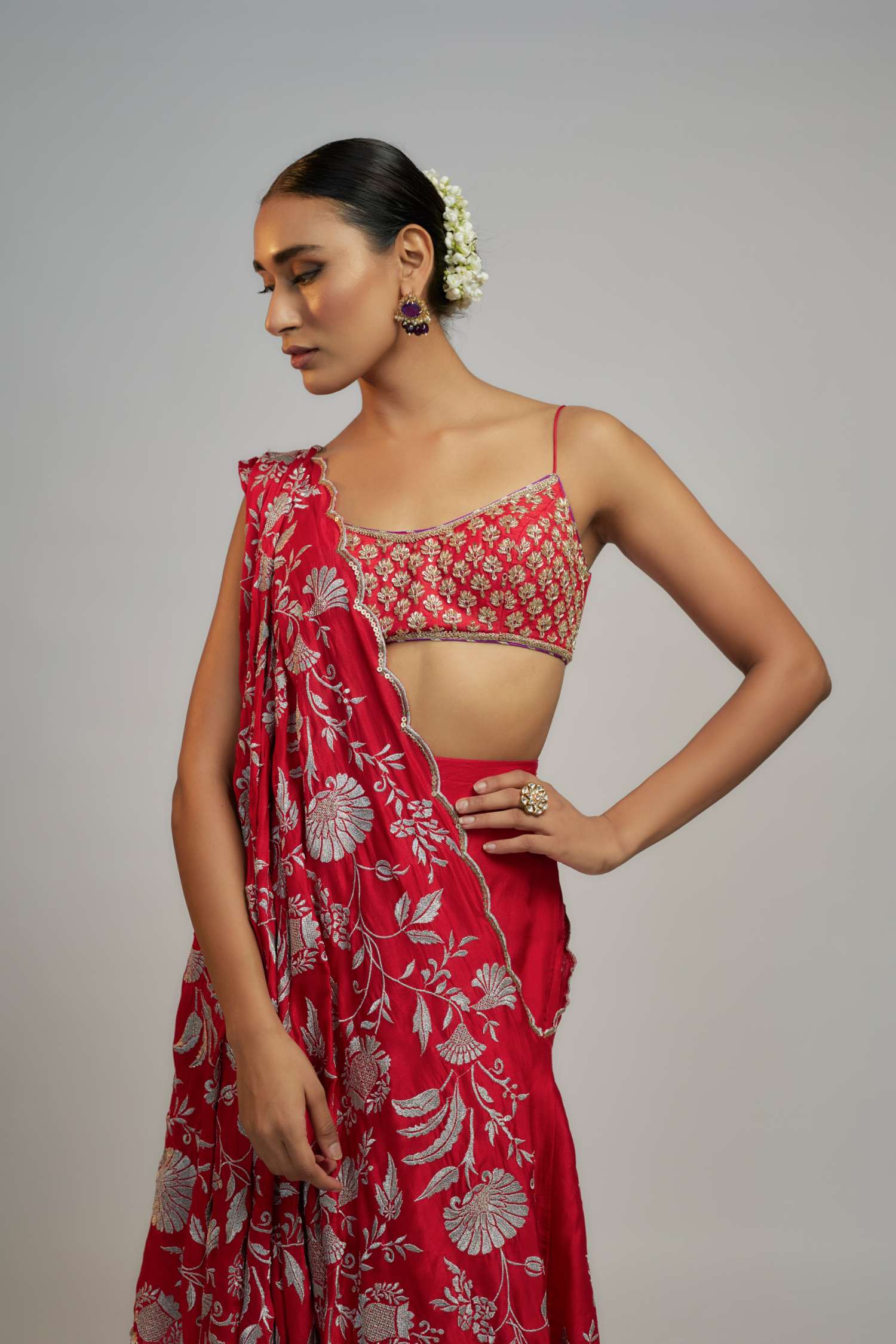 Red Golconda Vanya Pant Set- front view