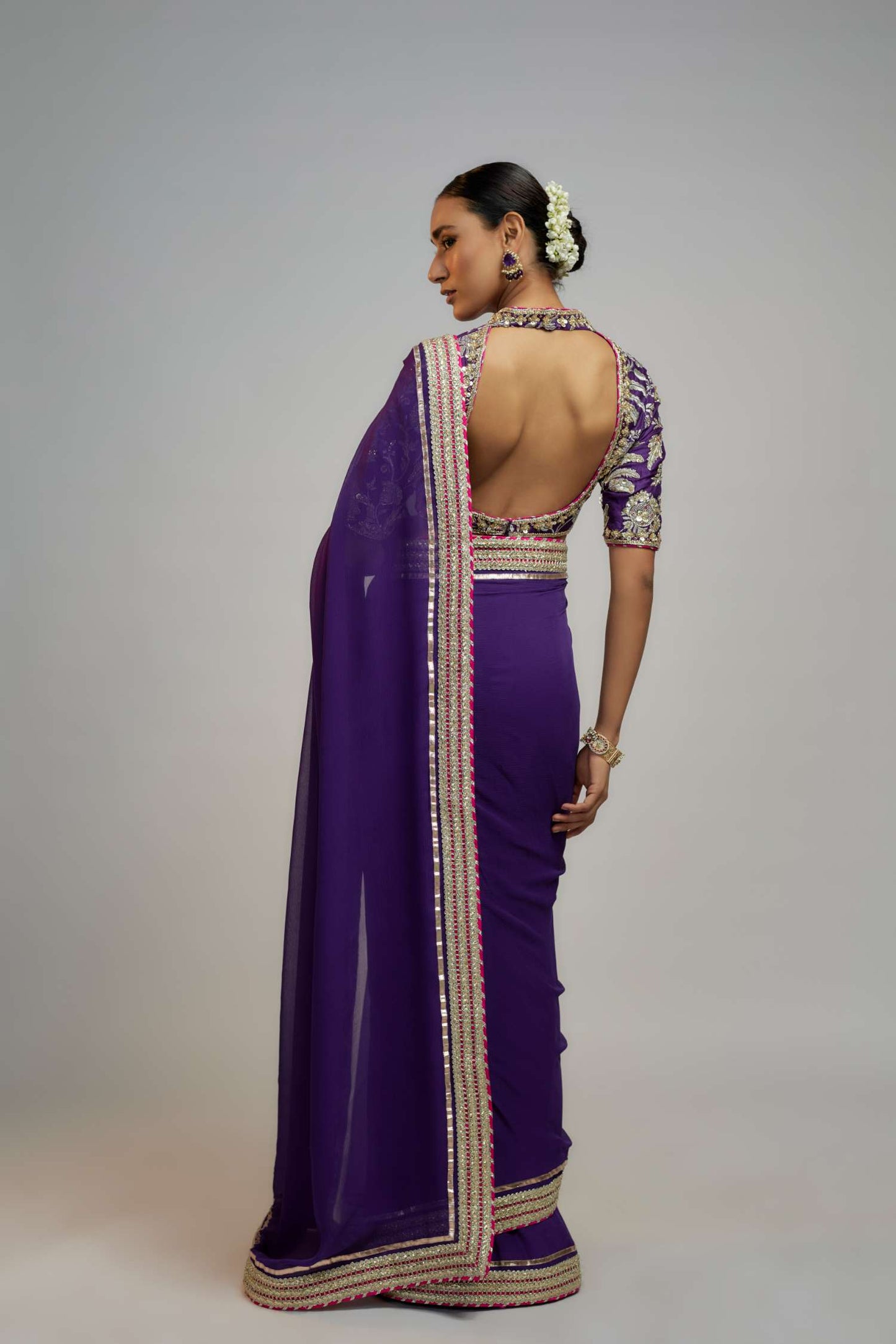 Golconda Myra Saree Set- back view