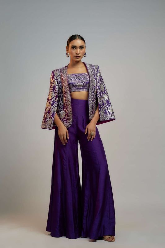 Purple Golconda Sanya pant set- front view