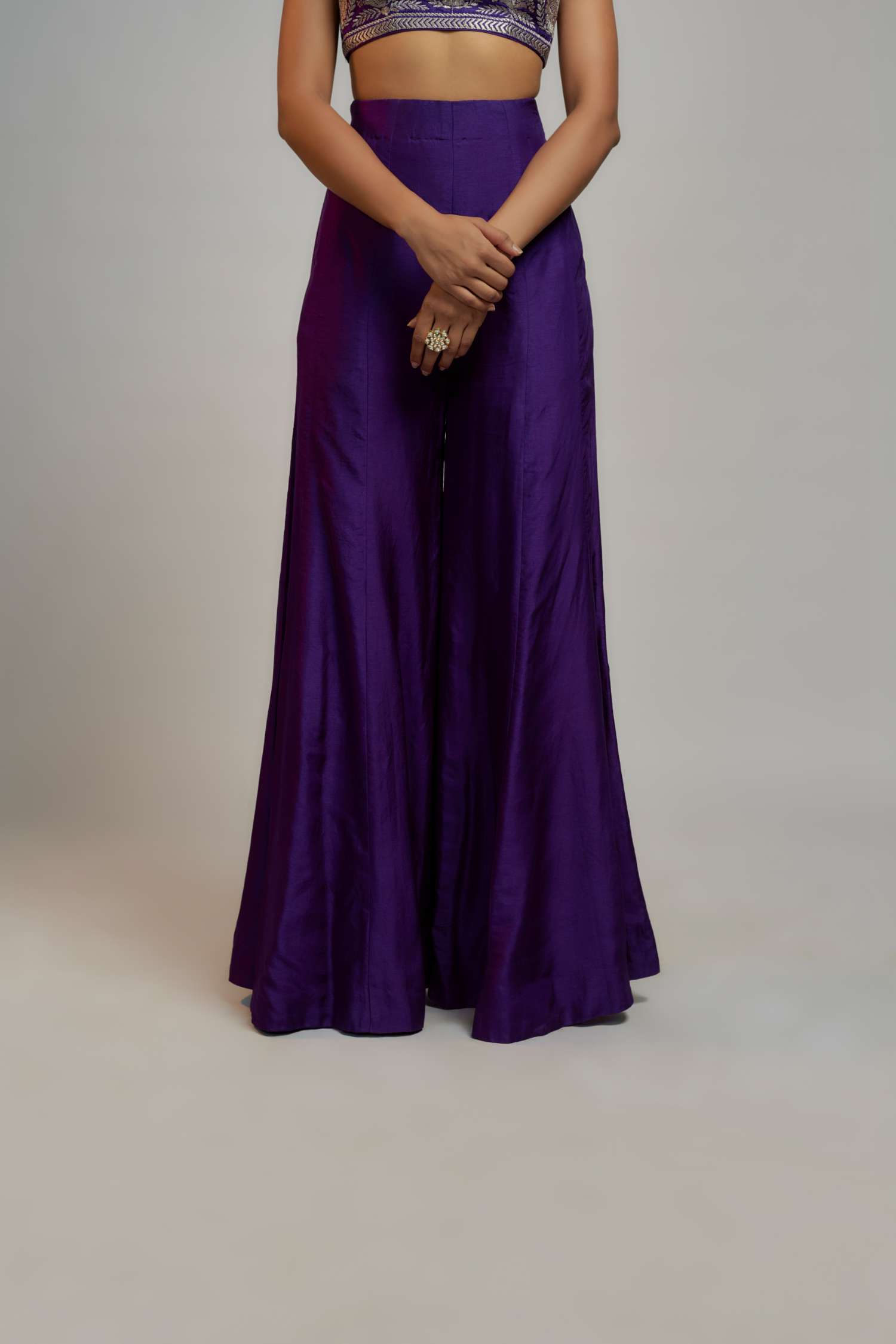 Purple Golconda Sanya pant set- close view