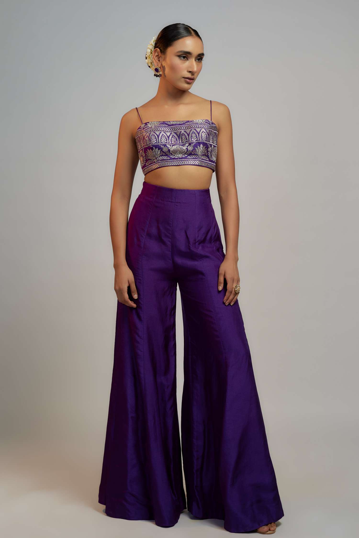 Purple Golconda Sanya pant set- front view