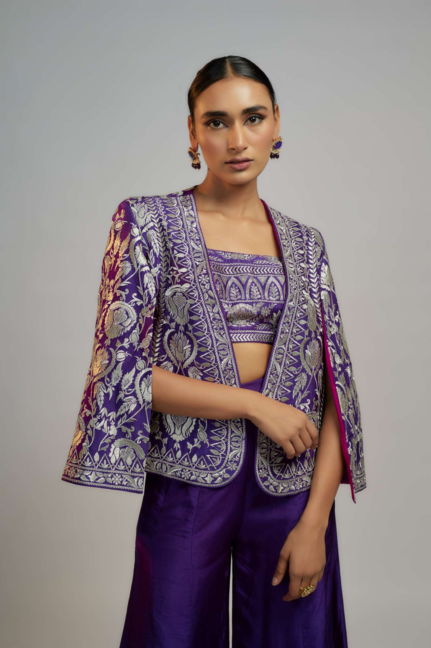 Purple Golconda Sanya pant set- front view