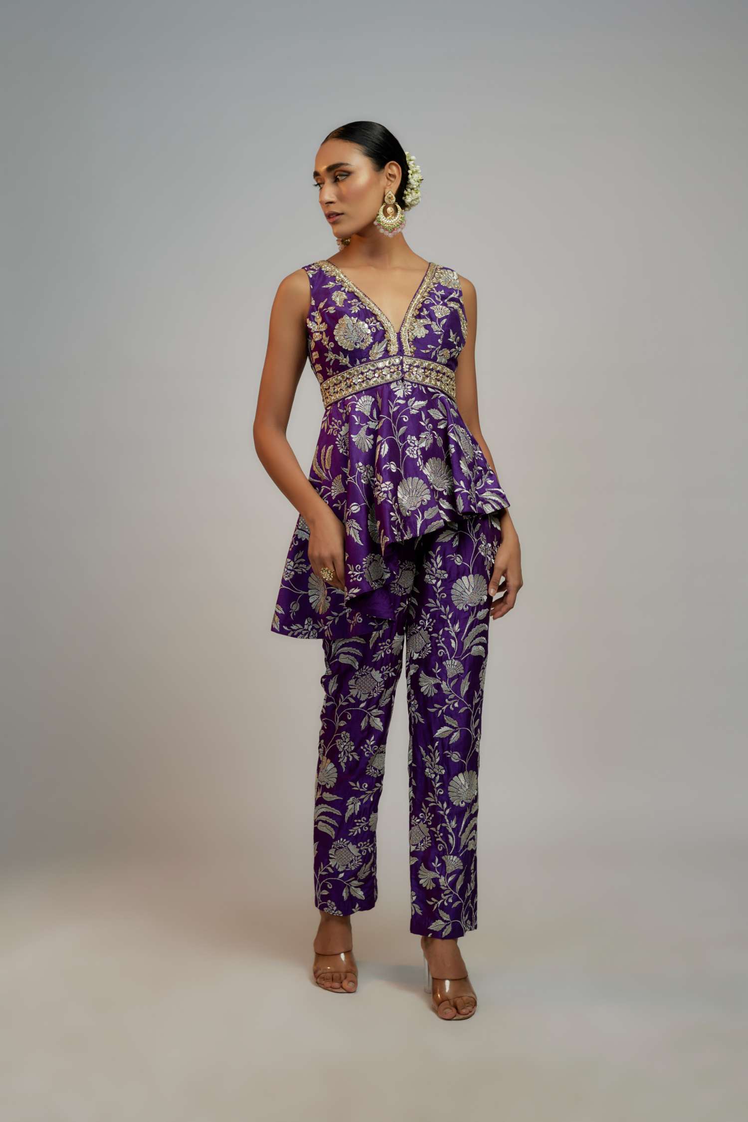 Purple Golconda Adveta pant set- front view