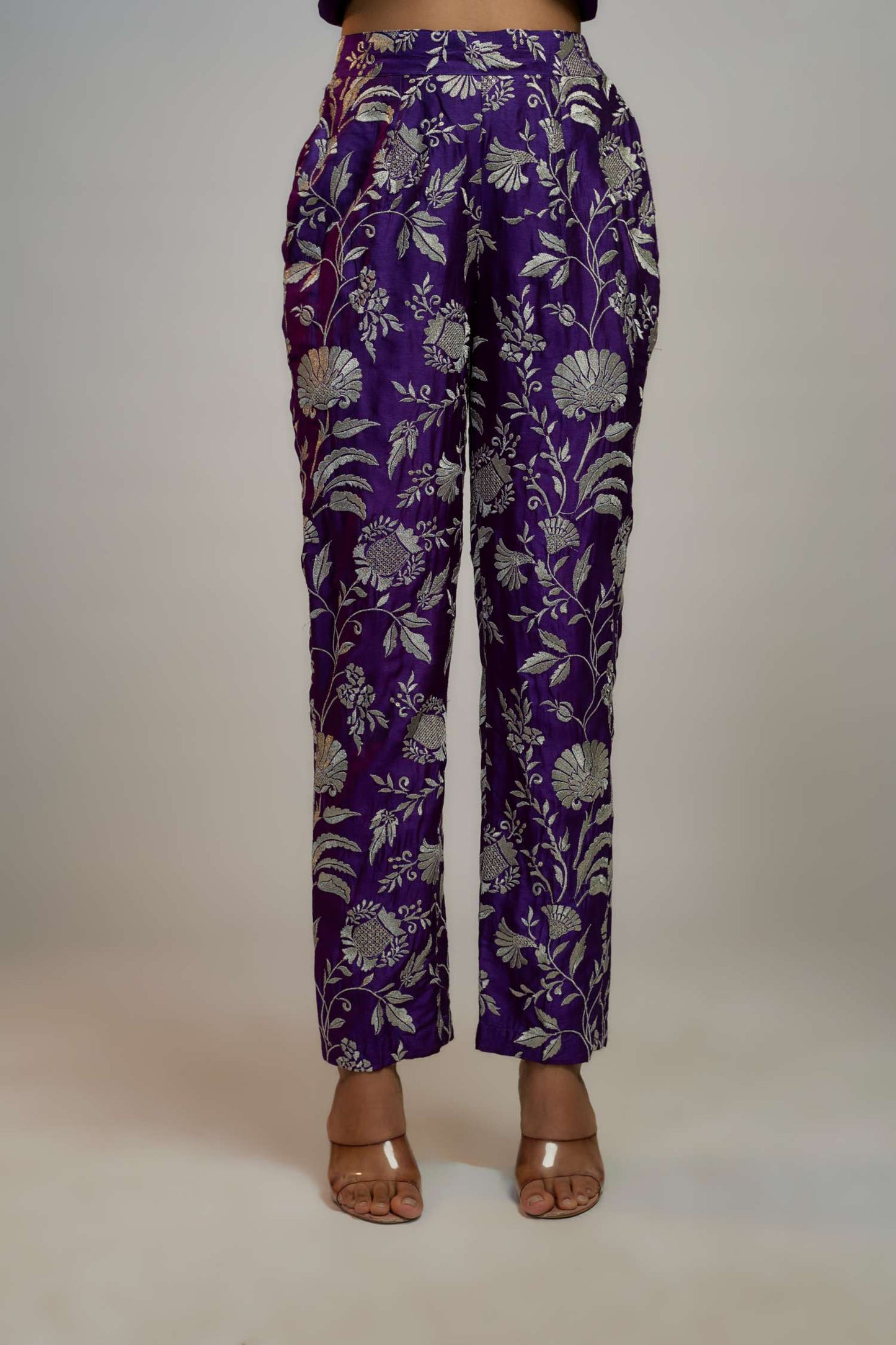 Purple Golconda Adveta pant set- close view