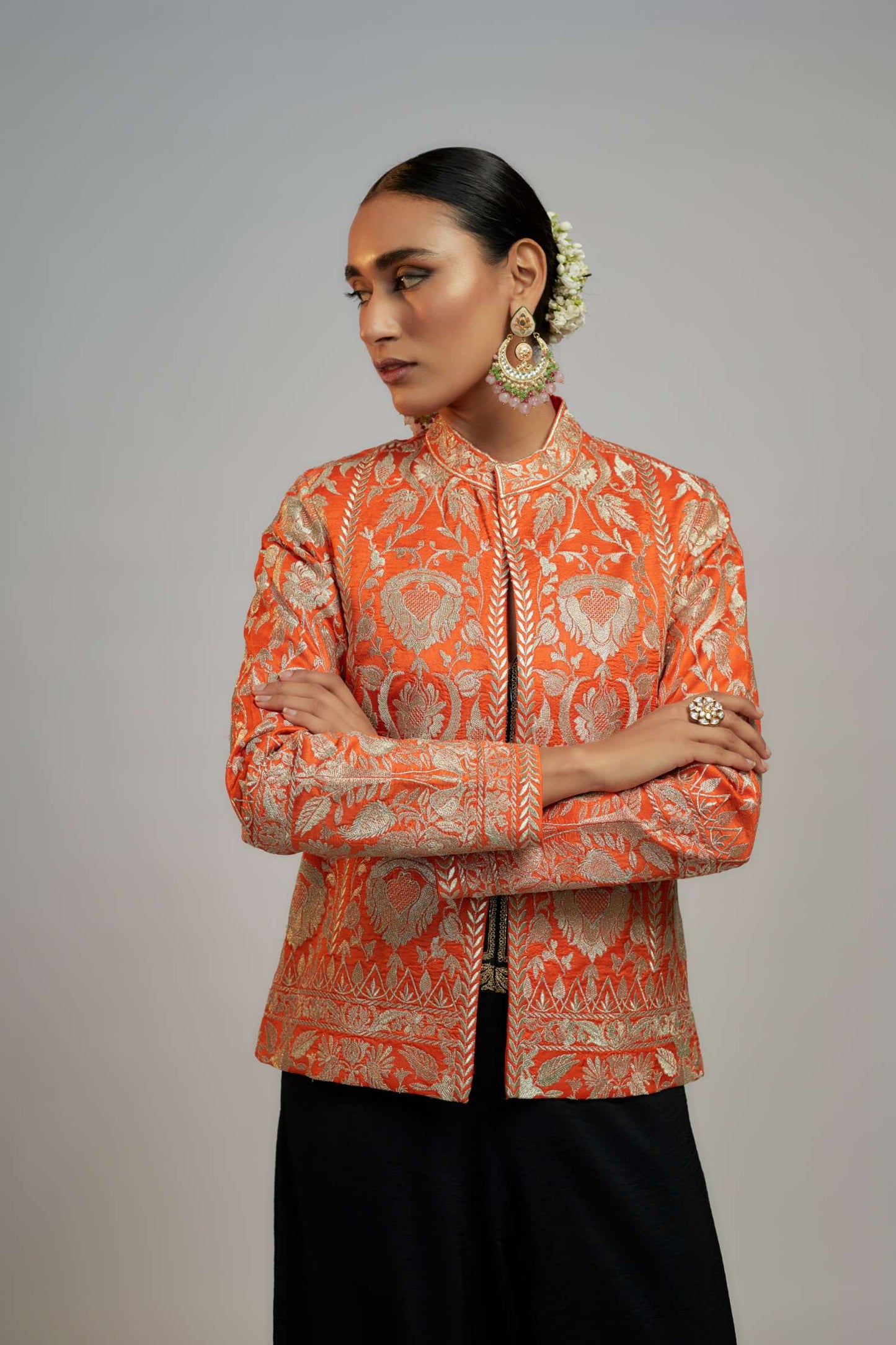 Orange Golconda Saba blazer- front view