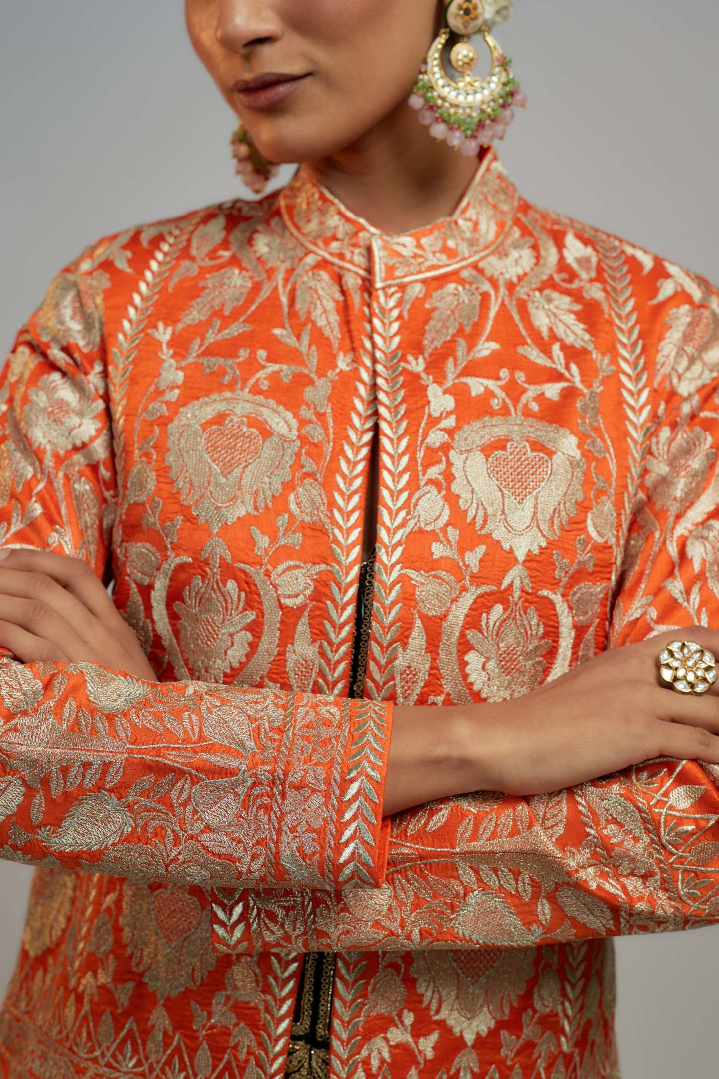 Orange Golconda Saba blazer- close view